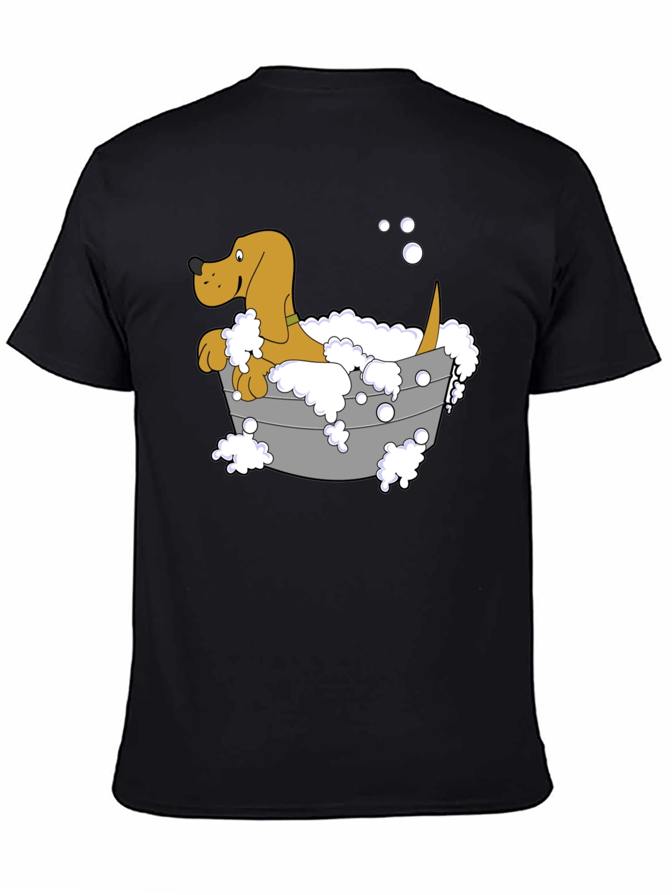 Dog in Tub T-Shirt - Cartoon Bath Time Fun
