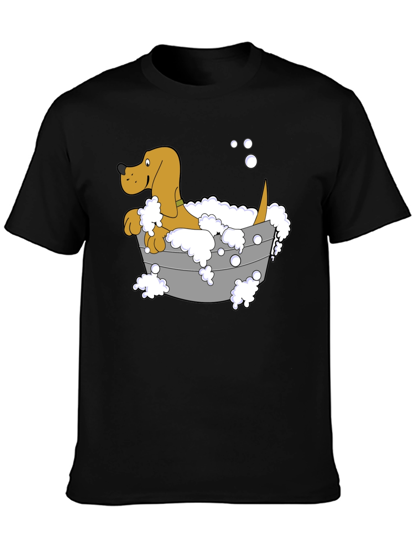 Dog in Tub T-Shirt - Cartoon Bath Time Fun