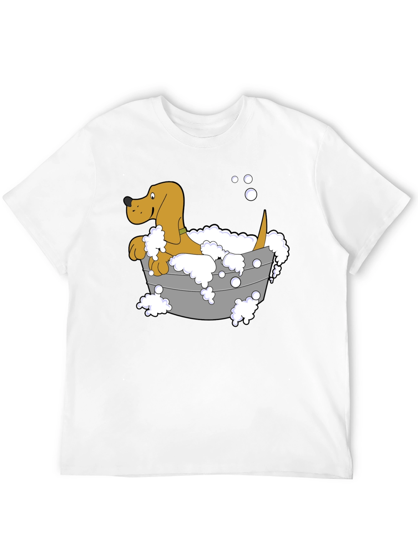 Dog in Tub T-Shirt - Cartoon Bath Time Fun