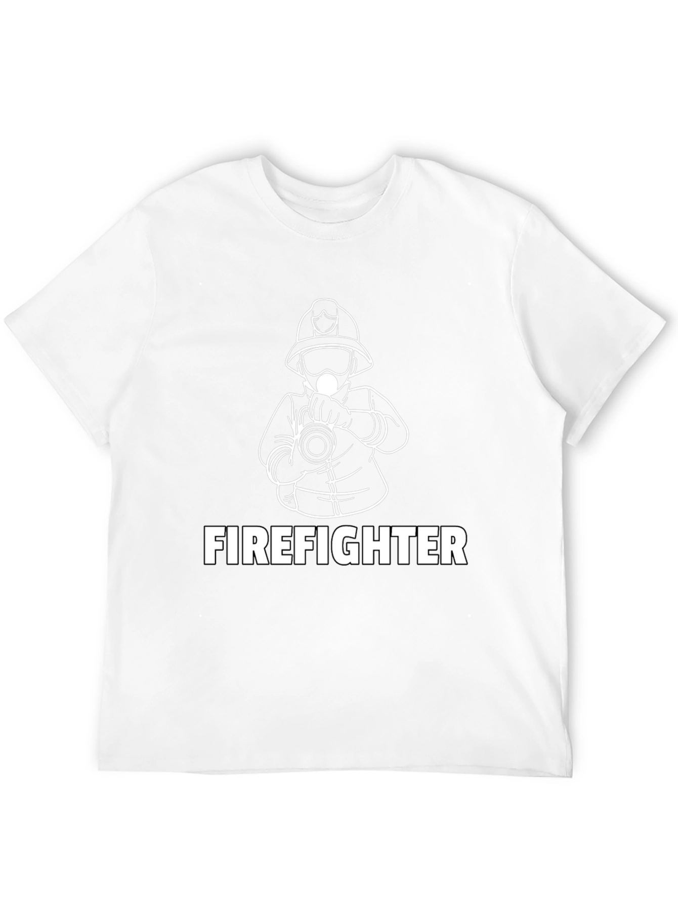 Firefighter Graphic Print Black T-Shirt