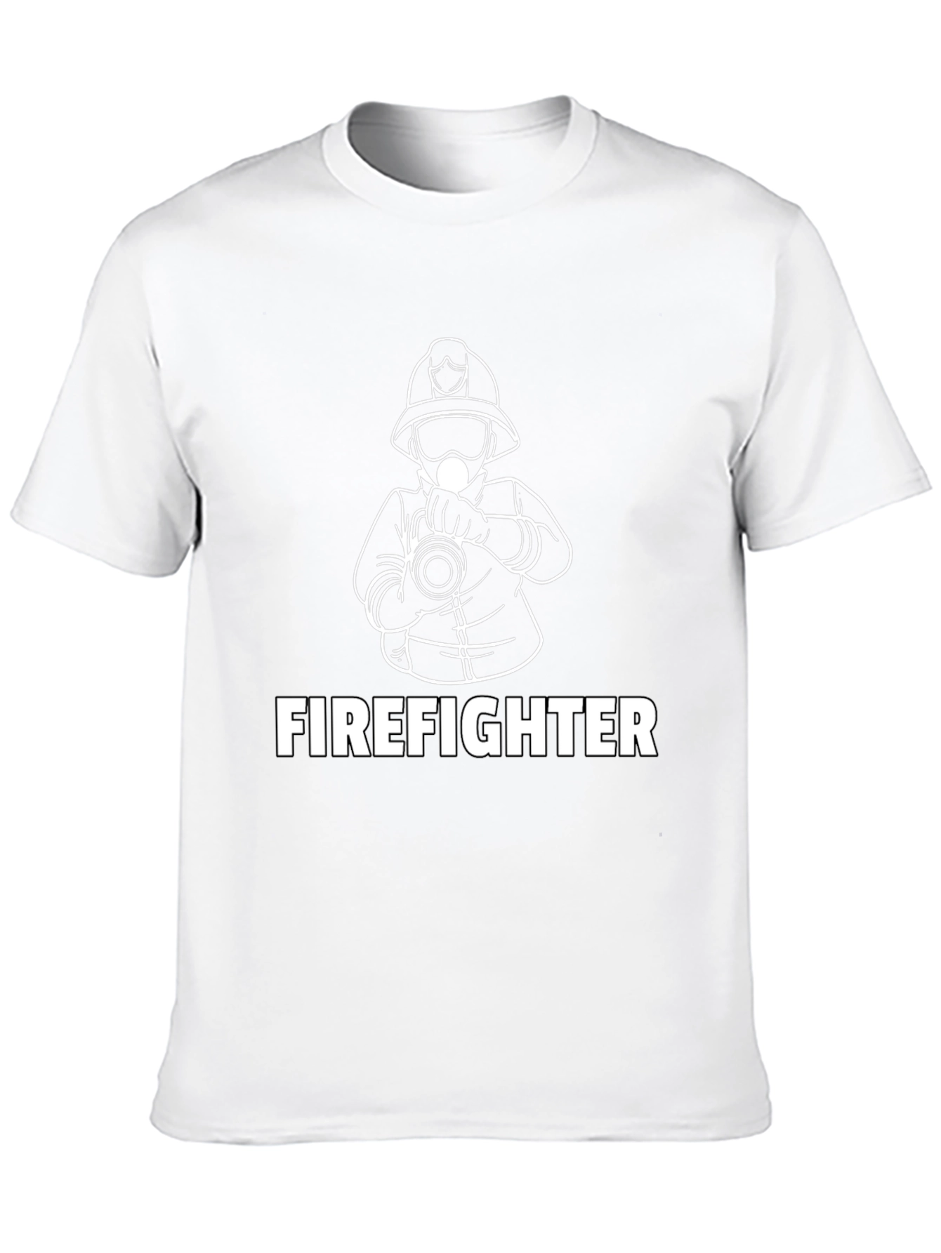 Firefighter Graphic Print Black T-Shirt