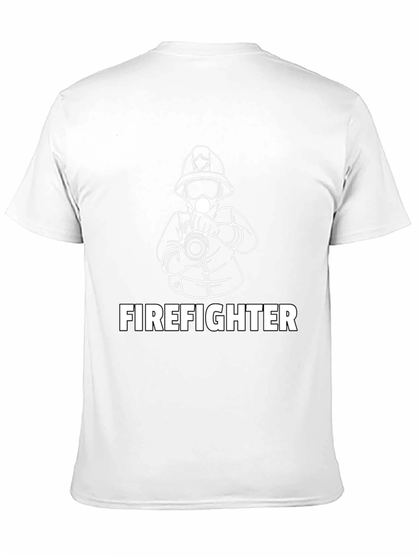 Firefighter Graphic Print Black T-Shirt