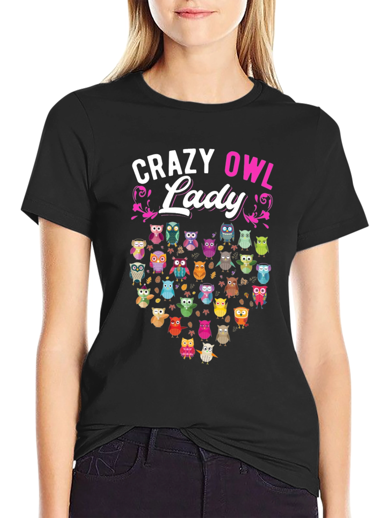 Crazy Owl Lady T-Shirt