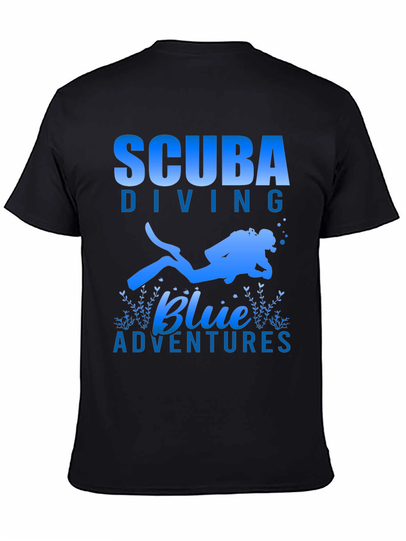 Scuba Diving Blue Adventures T-Shirt - Black