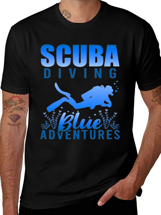Scuba Diving Blue Adventures T-Shirt - Black