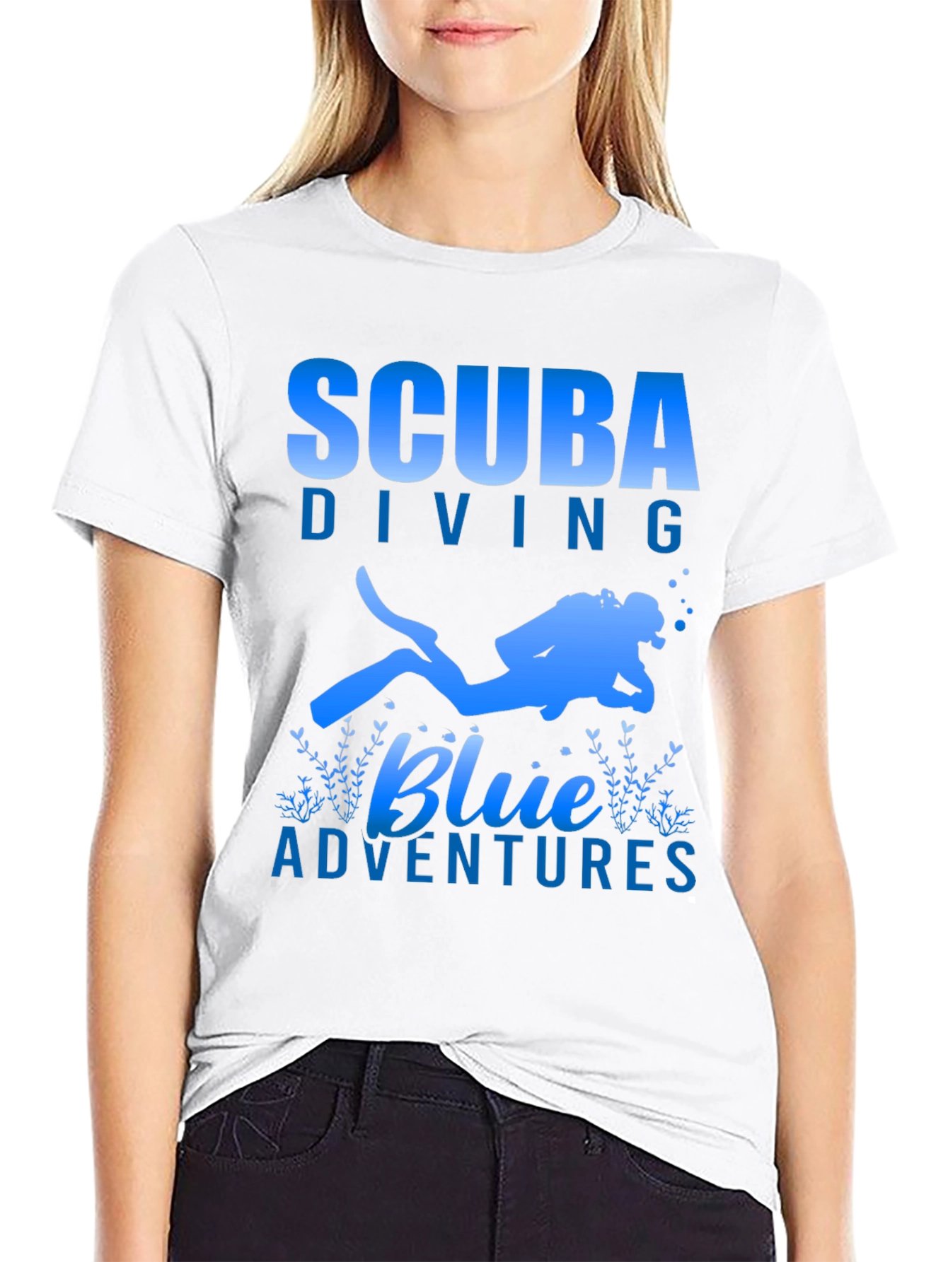 Scuba Diving Blue Adventures T-Shirt - Black