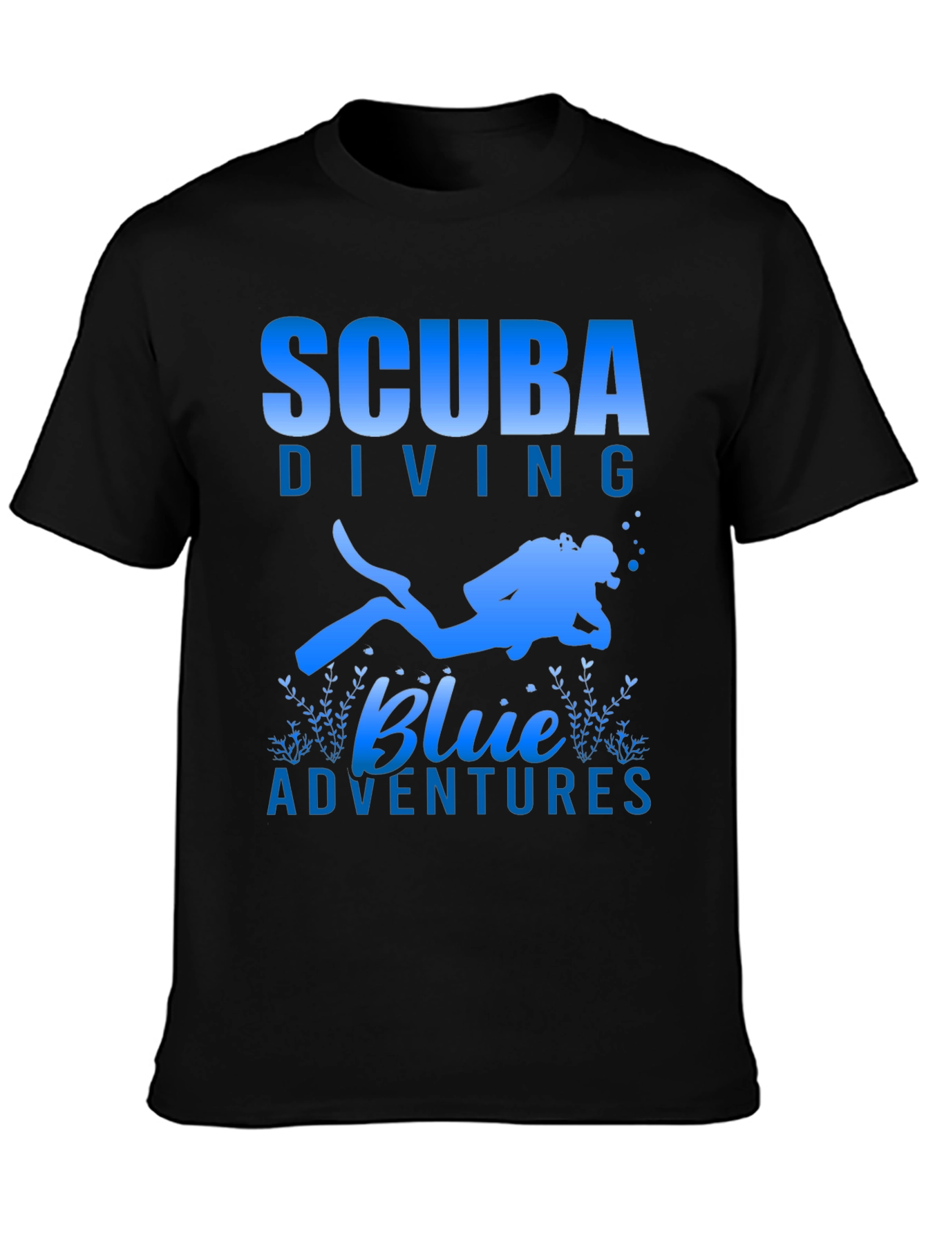 Scuba Diving Blue Adventures T-Shirt - Black