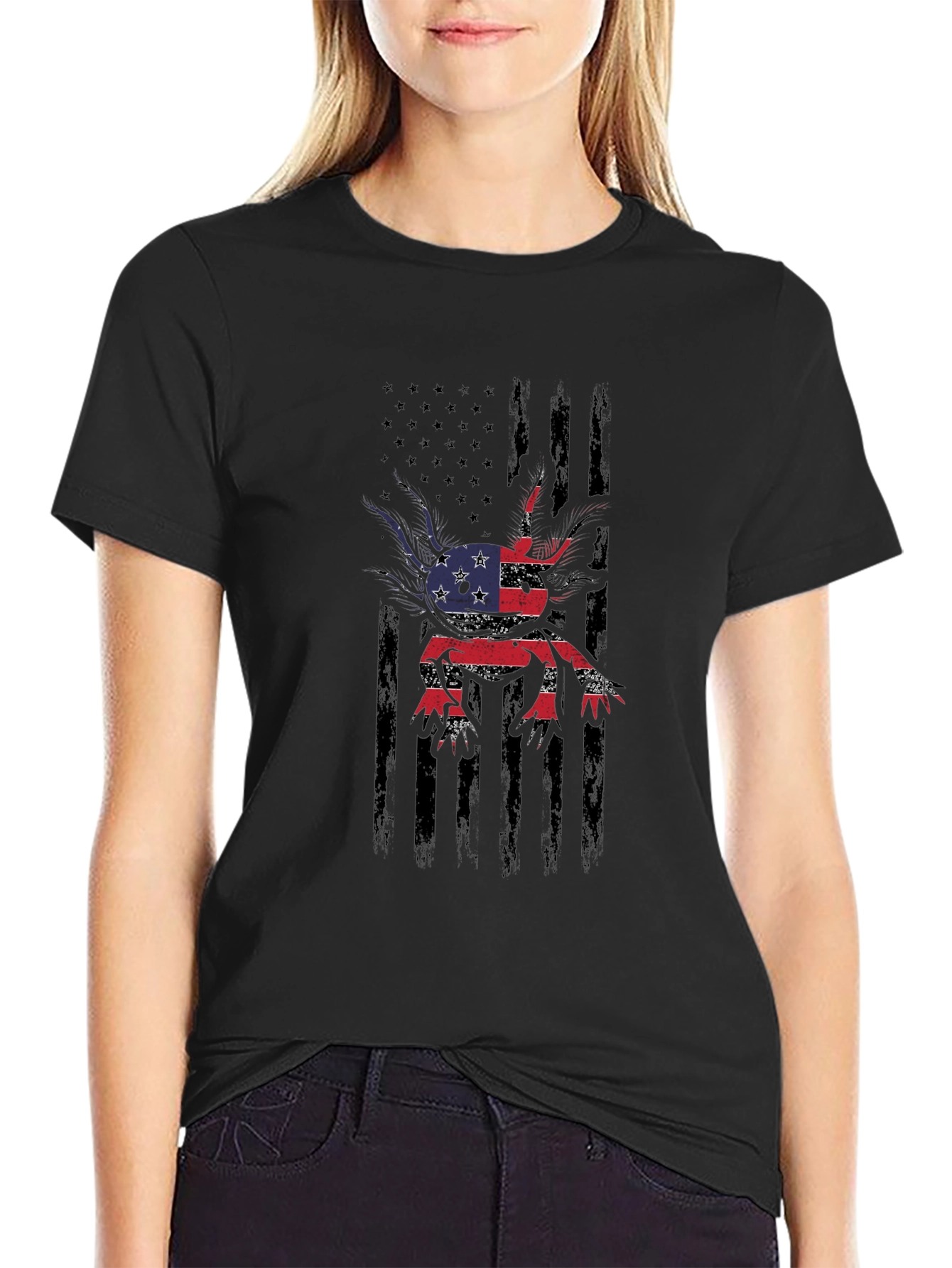 American Flag Axolotl Graphic Tee