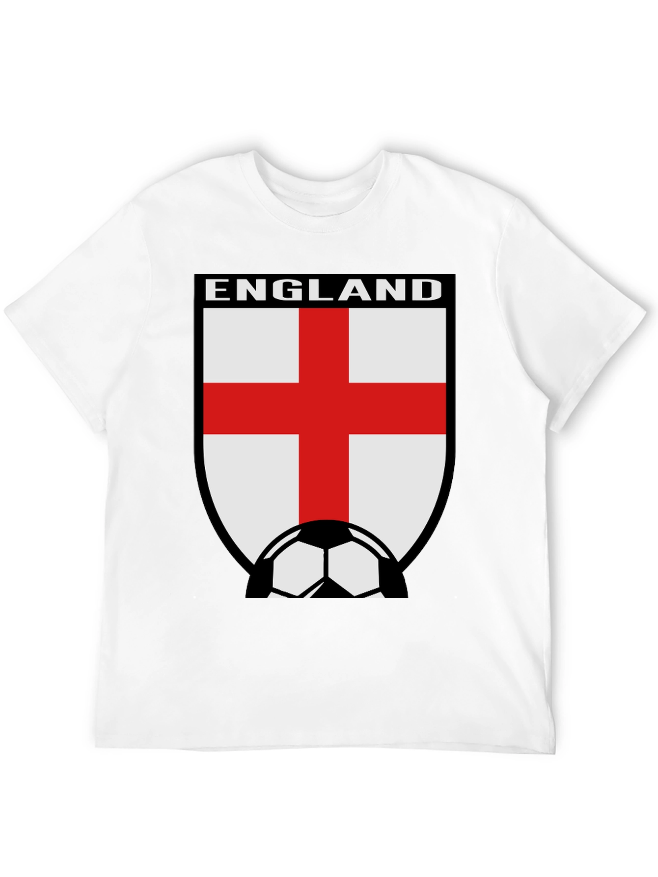 England Soccer T-Shirt - Black Cotton Tee