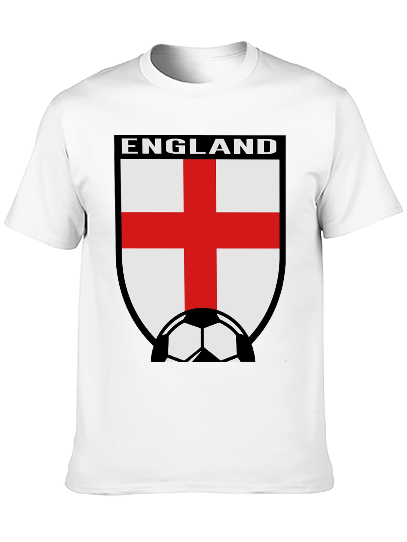 England Soccer T-Shirt - Black Cotton Tee