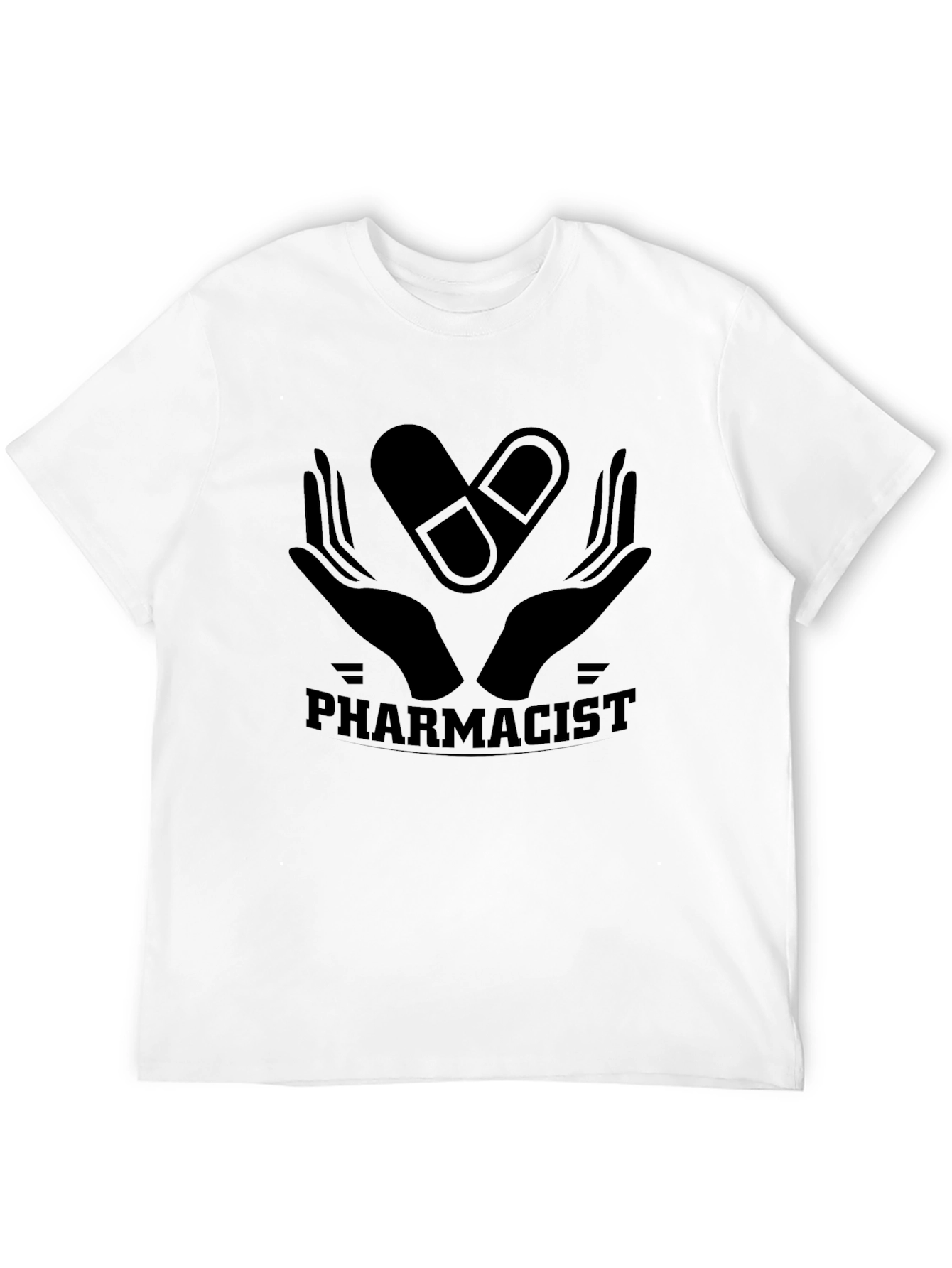 Pharmacist Graphic T-Shirt - Pill & Hand Design