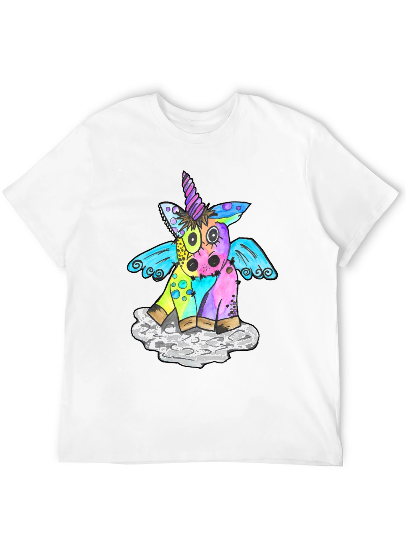 Unicorn Graphic T-Shirt Mens Black Tee