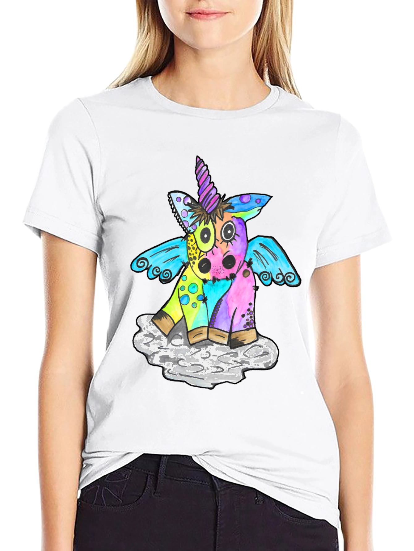 Unicorn Graphic T-Shirt Mens Black Tee