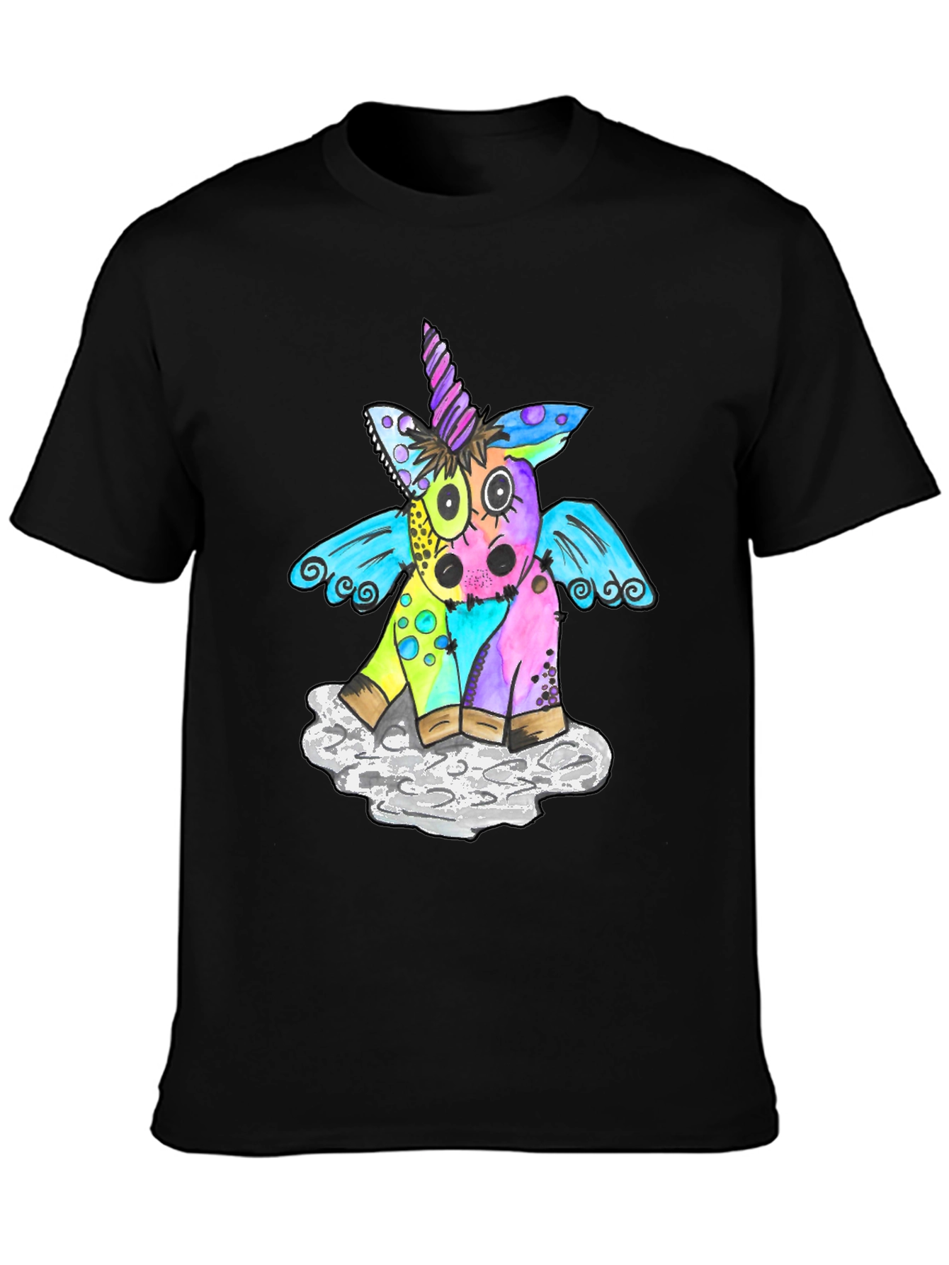 Unicorn Graphic T-Shirt Mens Black Tee