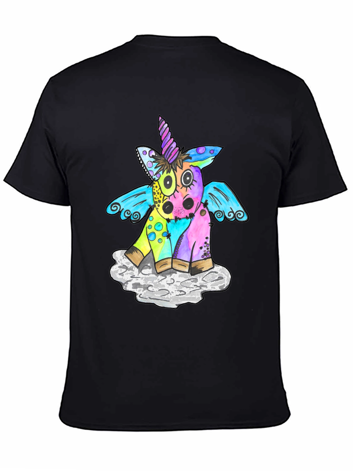 Unicorn Graphic T-Shirt Mens Black Tee