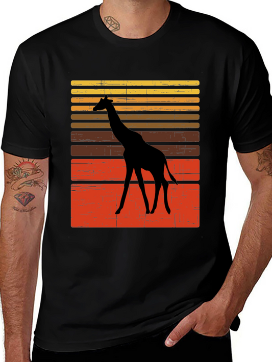 Retro Giraffe Sunset Graphic Tee
