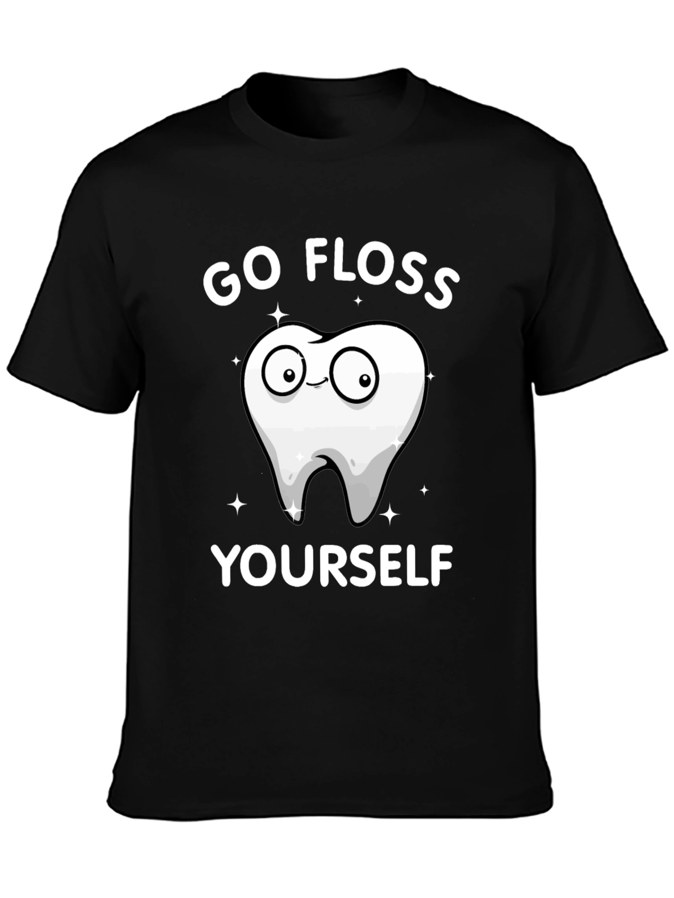 Go Floss Yourself Graphic Tee - Black Cotton T-Shirt