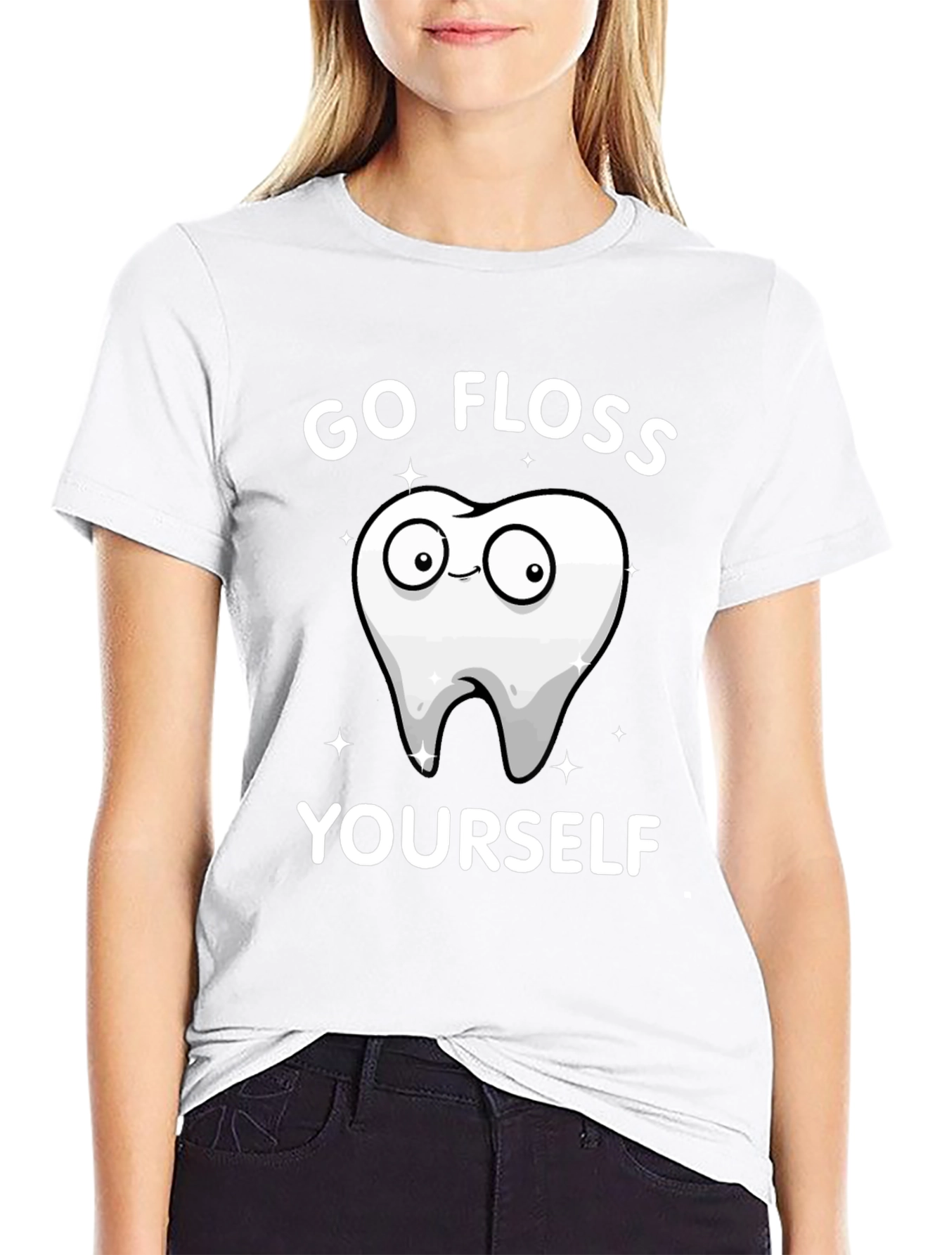 Go Floss Yourself Graphic Tee - Black Cotton T-Shirt