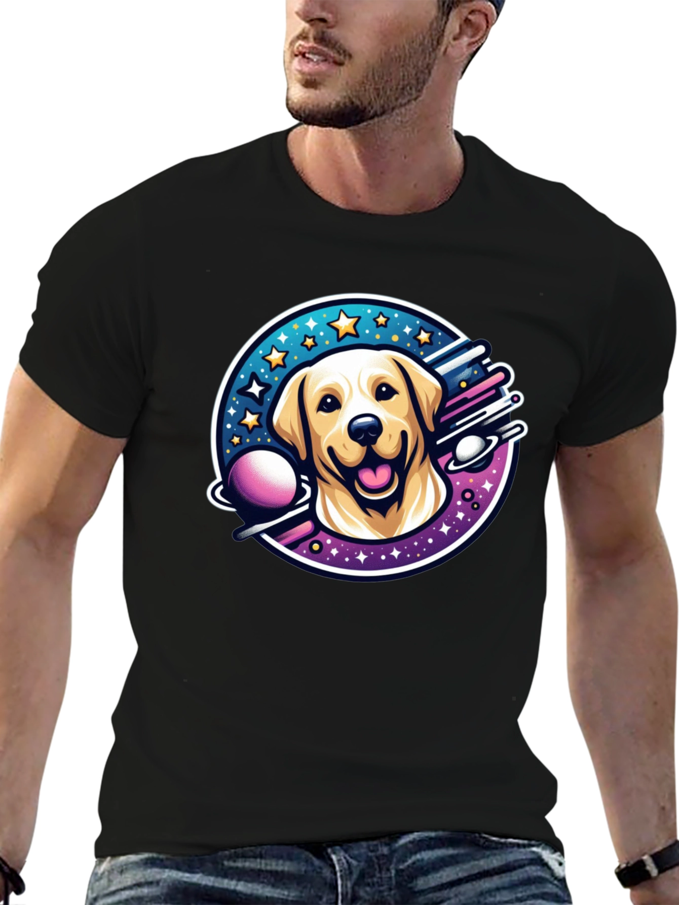 Cosmic Labrador T-Shirt - Space Dog Tee