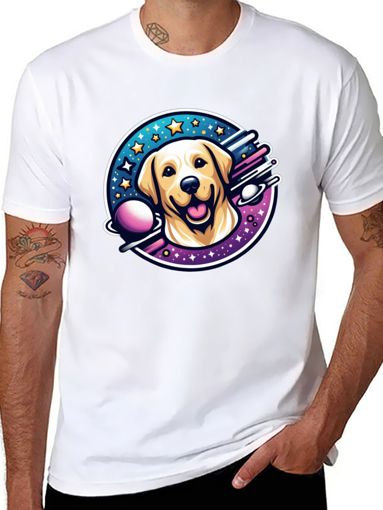 Cosmic Labrador T-Shirt - Space Dog Tee
