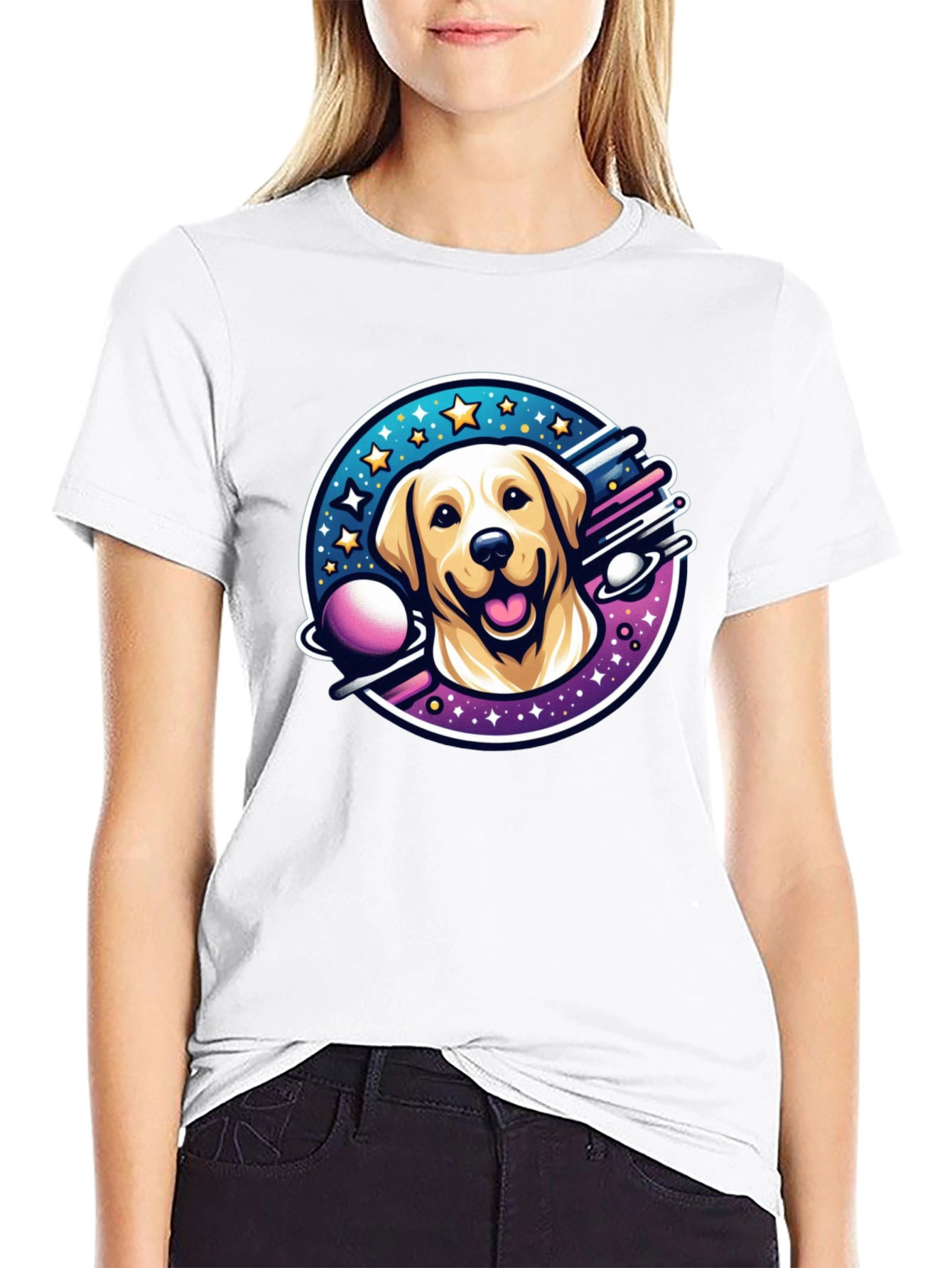 Cosmic Labrador T-Shirt - Space Dog Tee