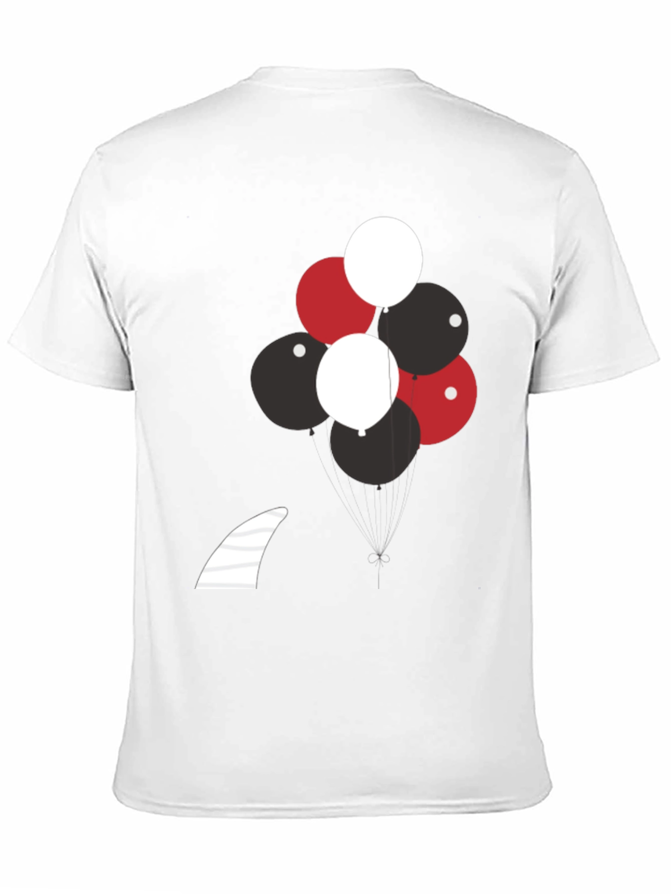 Balloons & Shark Fin Black T-Shirt