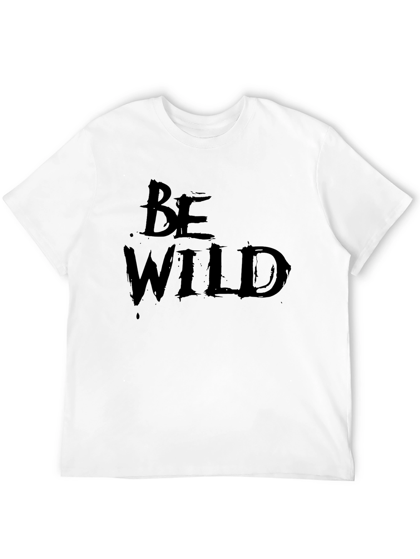 Be Wild Graphic Tee - Black Crew Neck T-Shirt