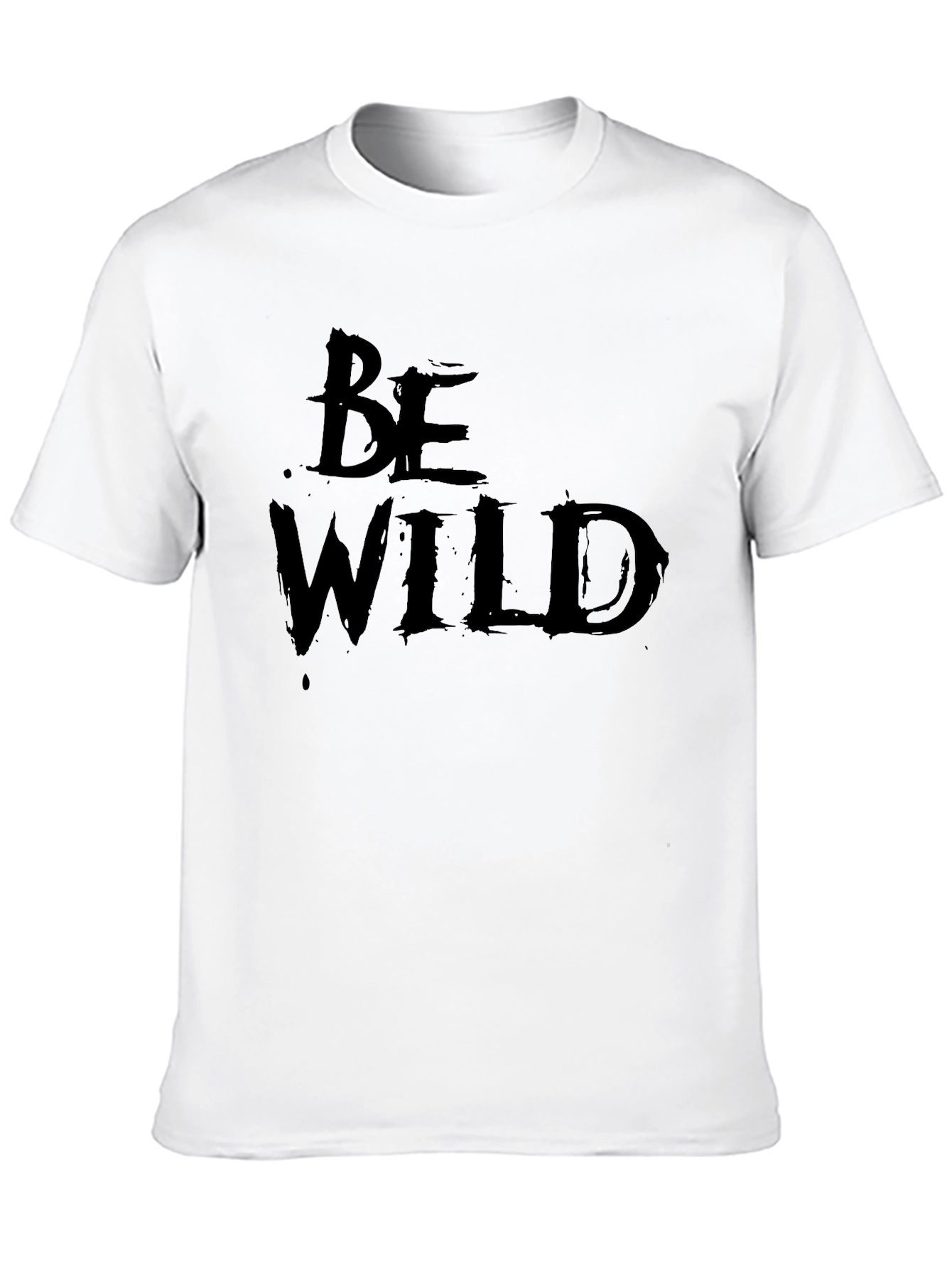 Be Wild Graphic Tee - Black Crew Neck T-Shirt