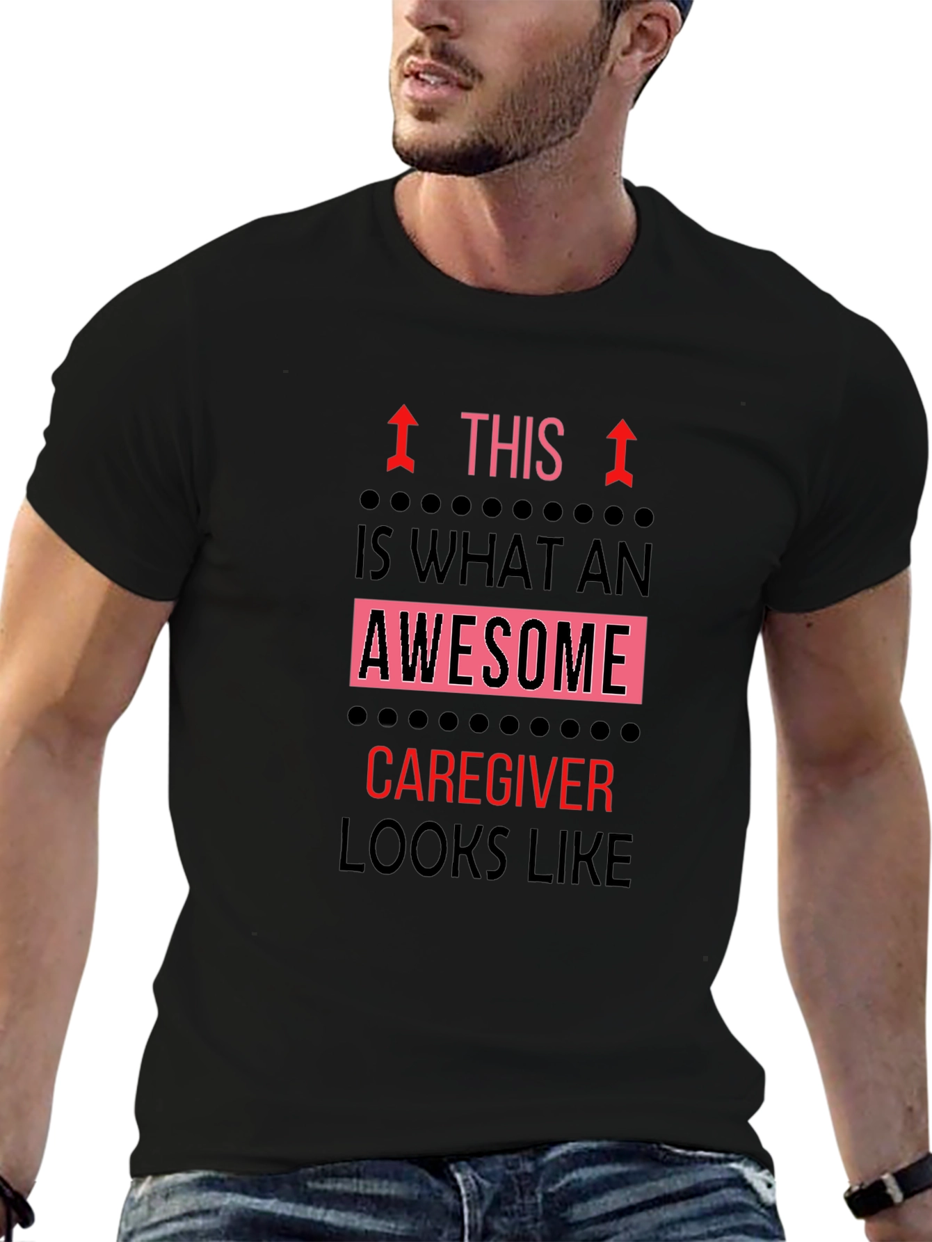 Awesome Caregiver T-Shirt - Black Graphic Tee