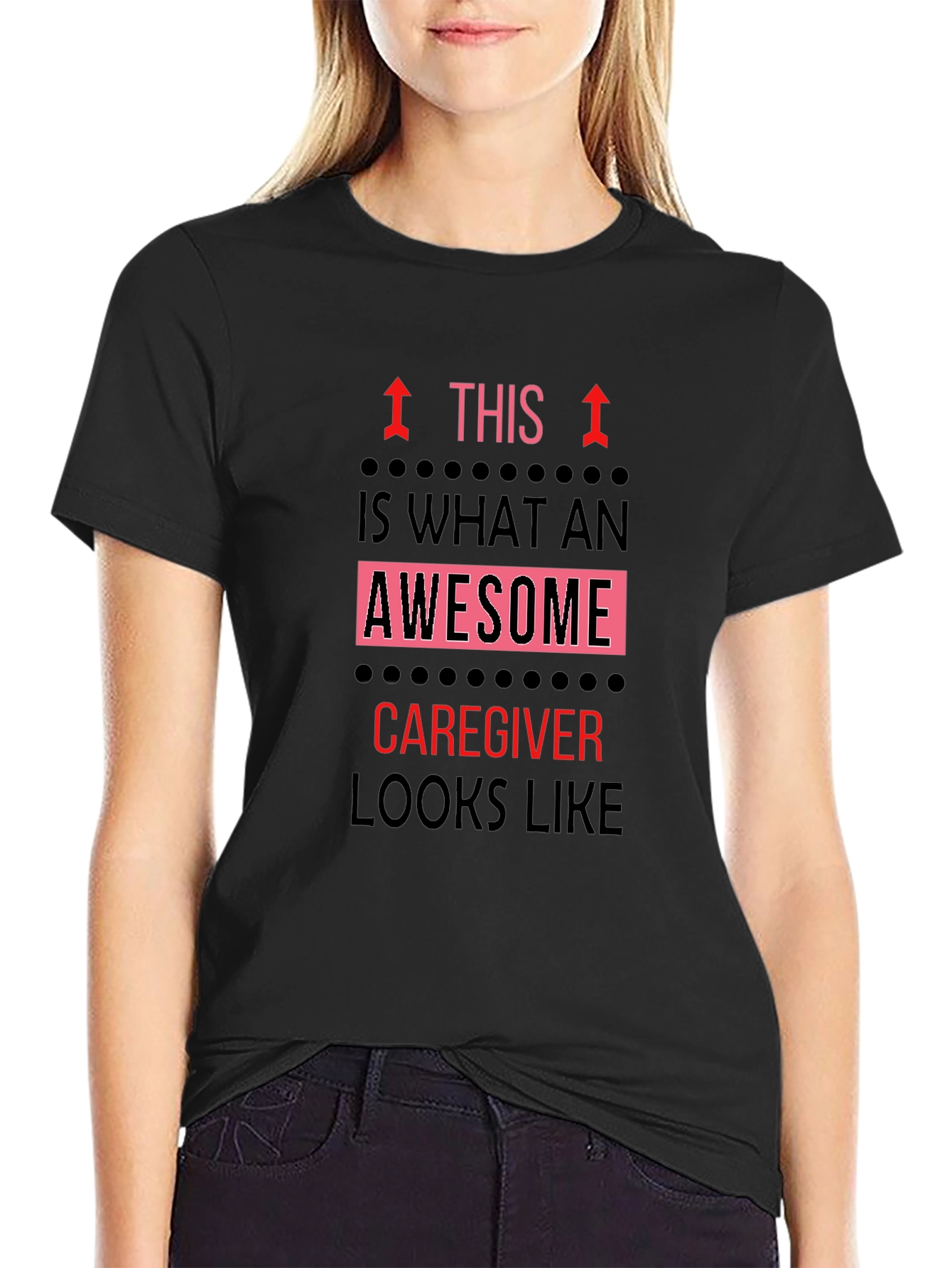 Awesome Caregiver T-Shirt - Black Graphic Tee