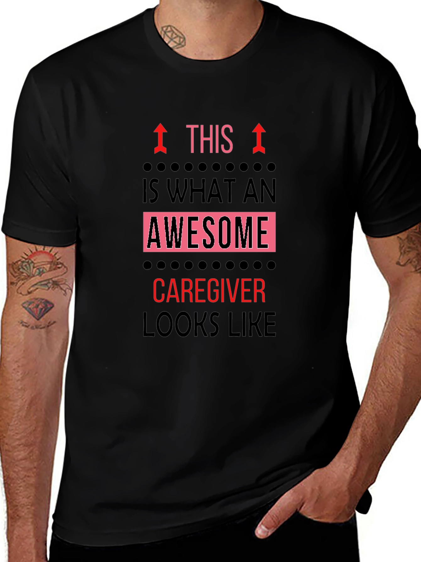 Awesome Caregiver T-Shirt - Black Graphic Tee