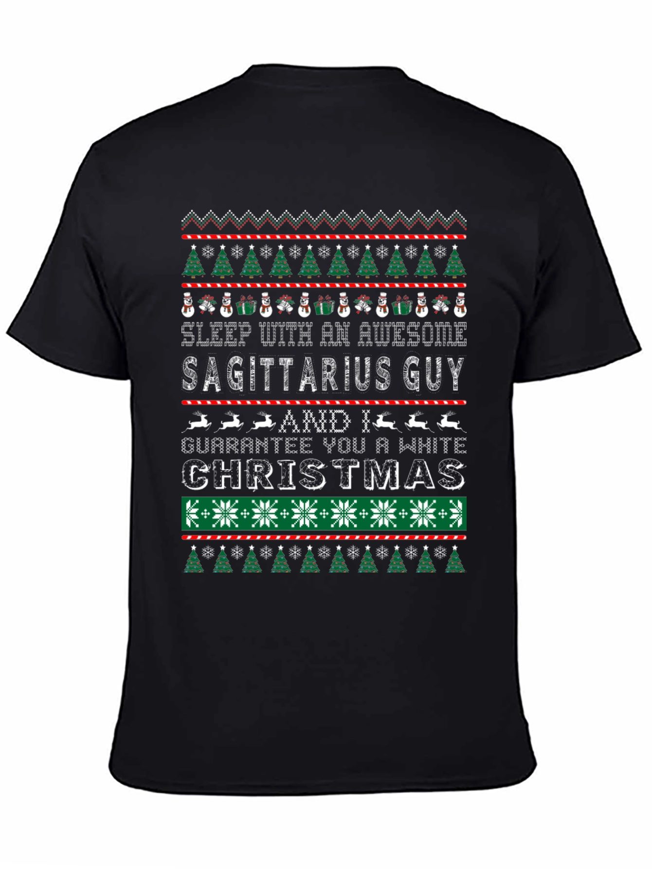 Sagittarius Guy White Christmas Graphic Tee