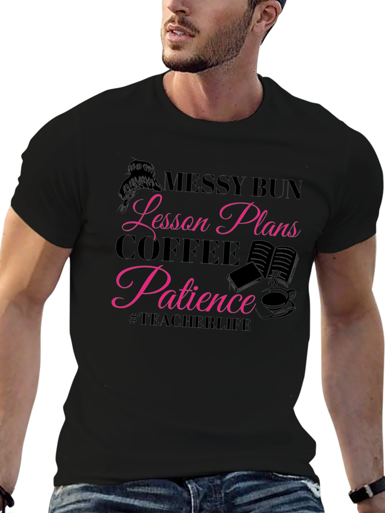 Messy Bun Teacher Life T-Shirt