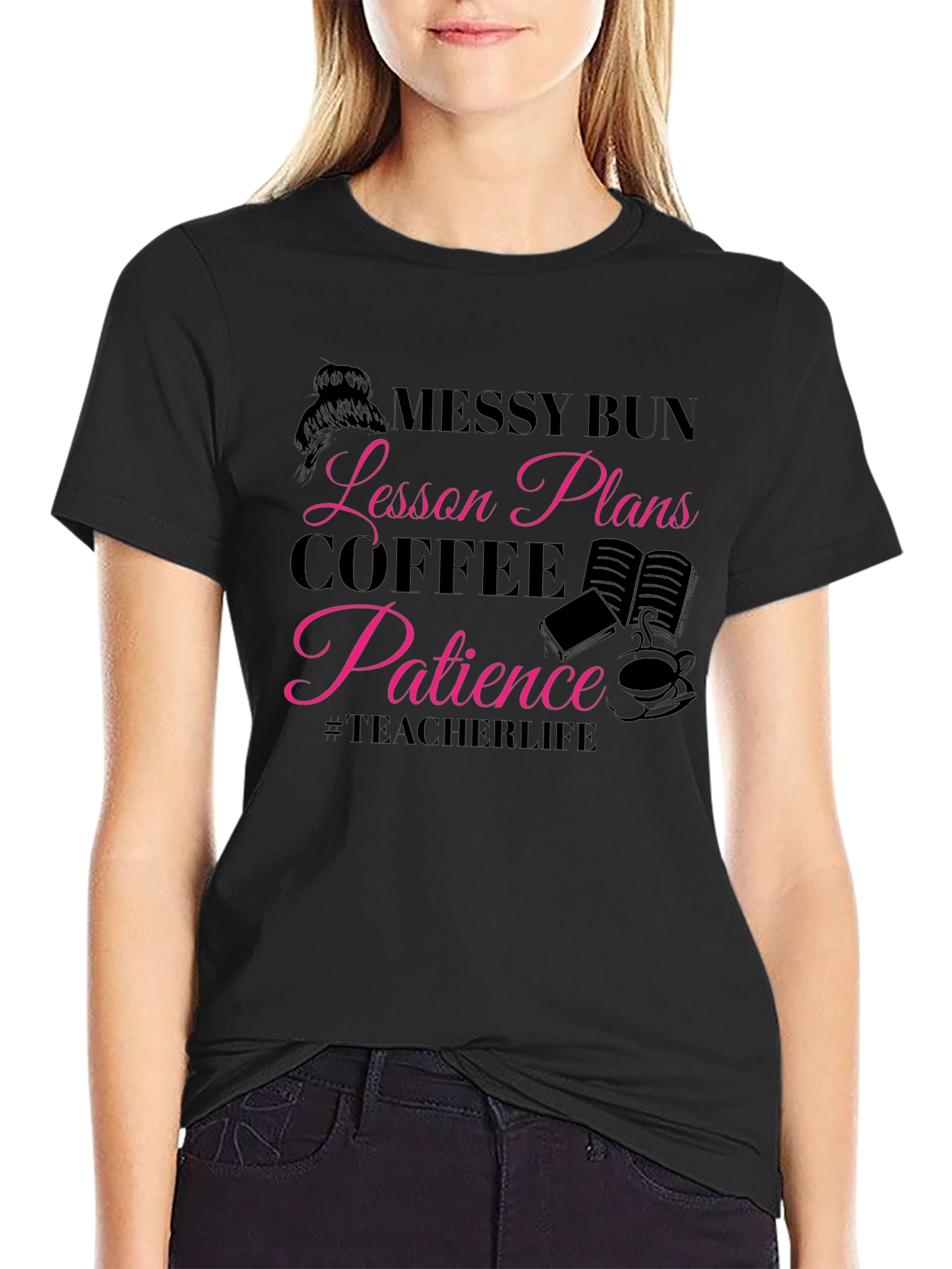 Messy Bun Teacher Life T-Shirt