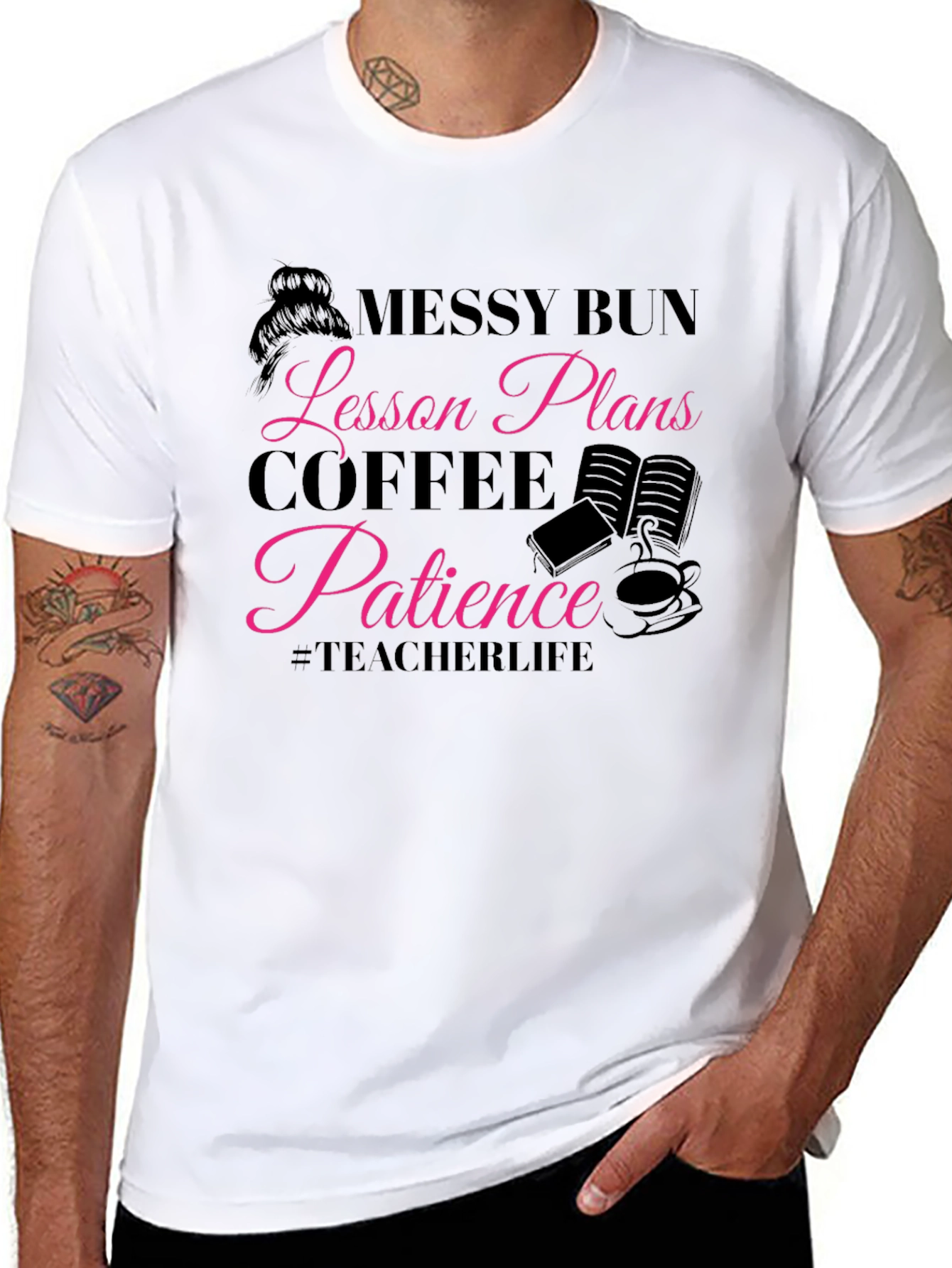 Messy Bun Teacher Life T-Shirt