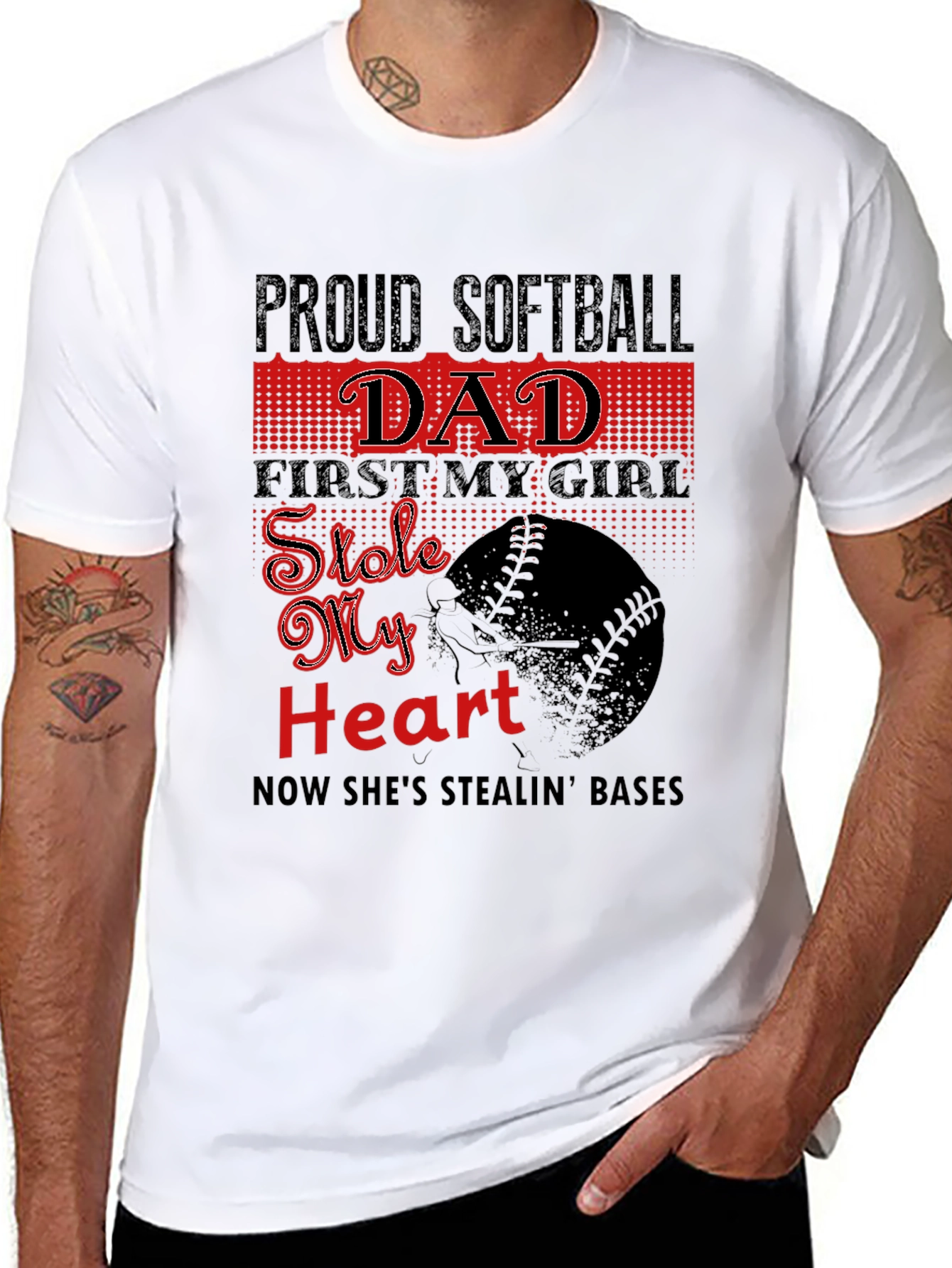 Proud Softball Dad T-Shirt