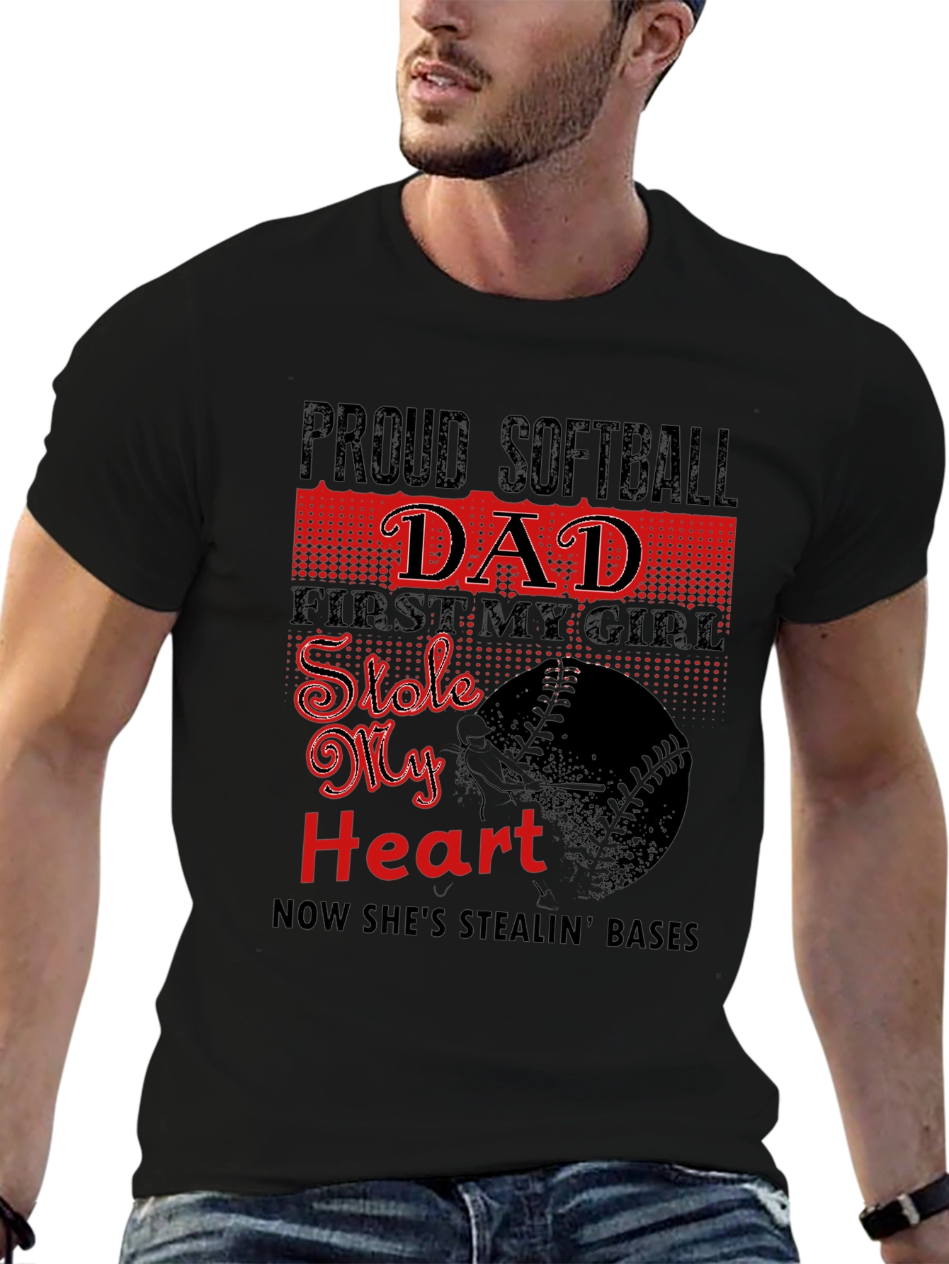 Proud Softball Dad T-Shirt