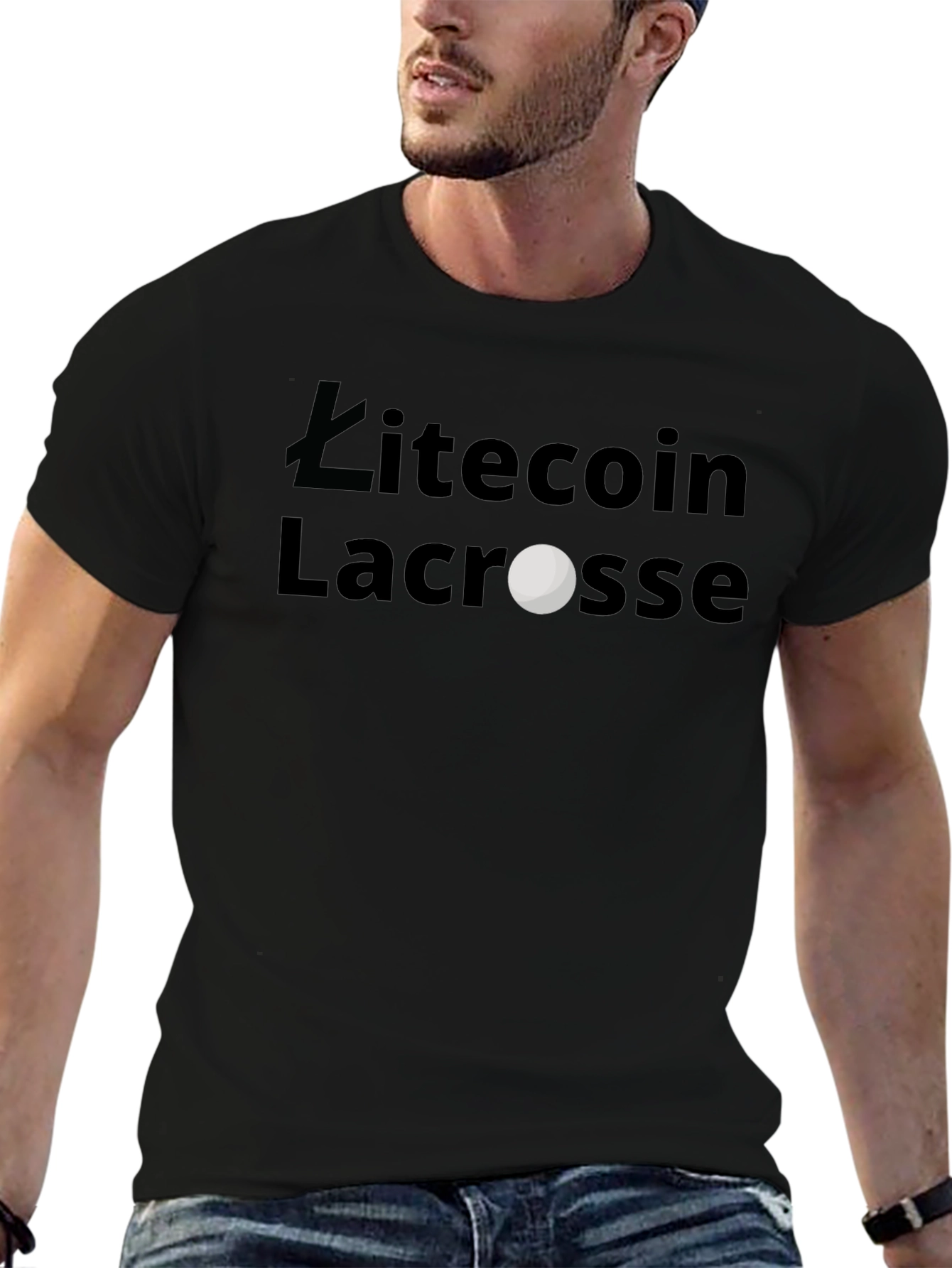 Litecoin Lacrosse Graphic T-Shirt