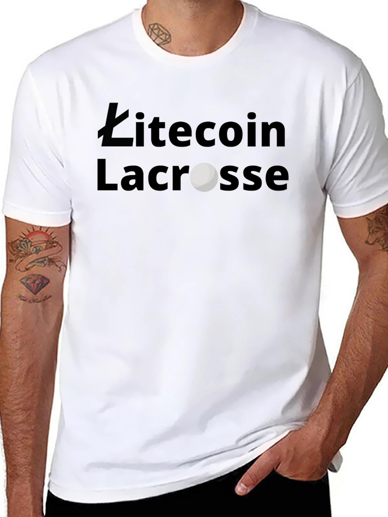 Litecoin Lacrosse Graphic T-Shirt