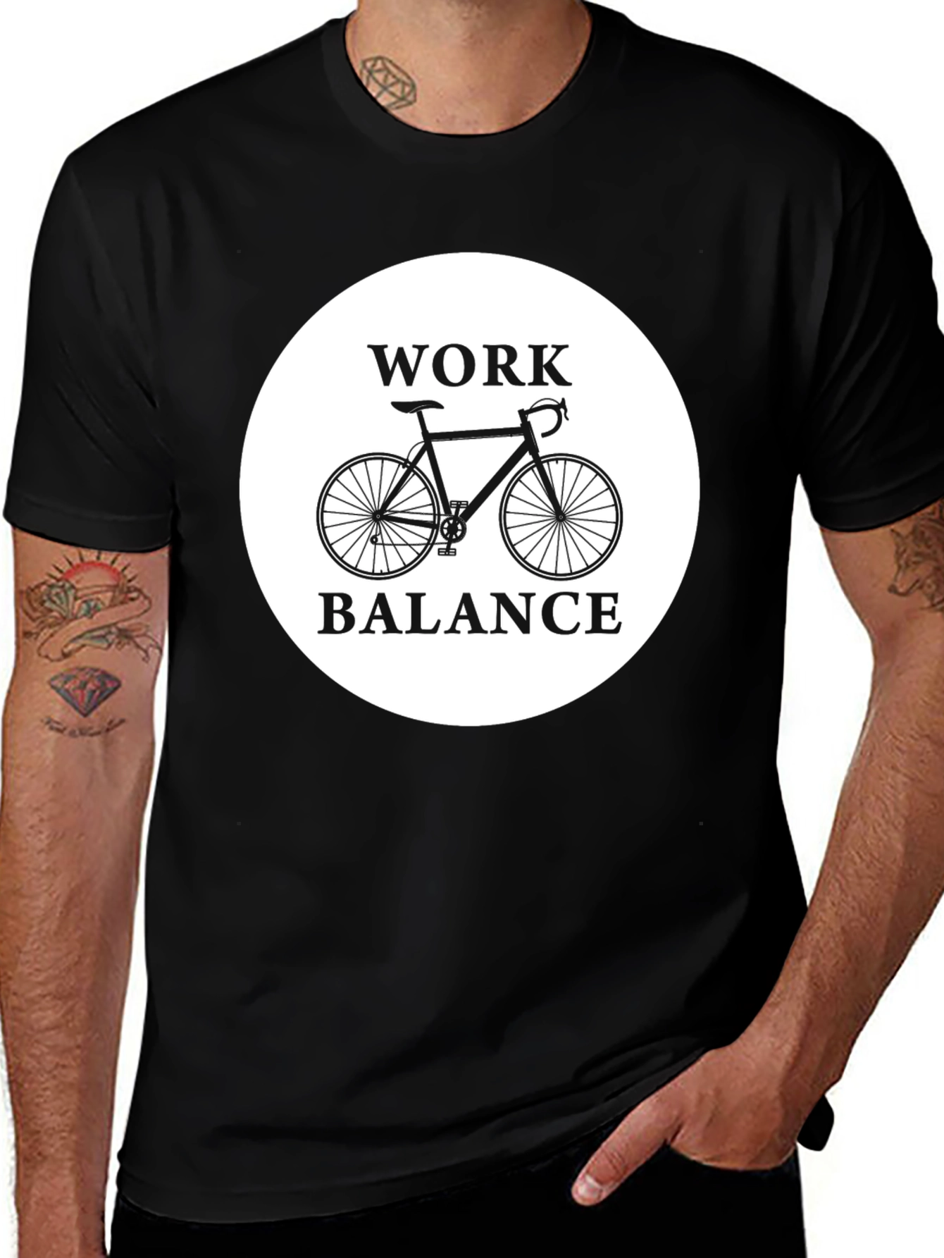 Work Balance Bicycle Graphic T-Shirt
