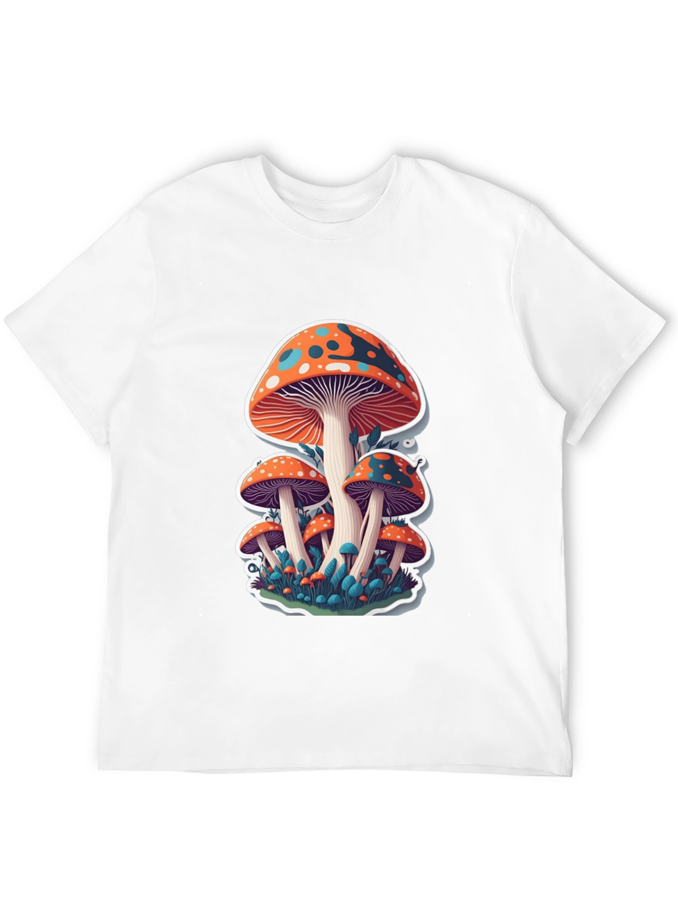 Funky Mushroom Graphic T-Shirt - Black