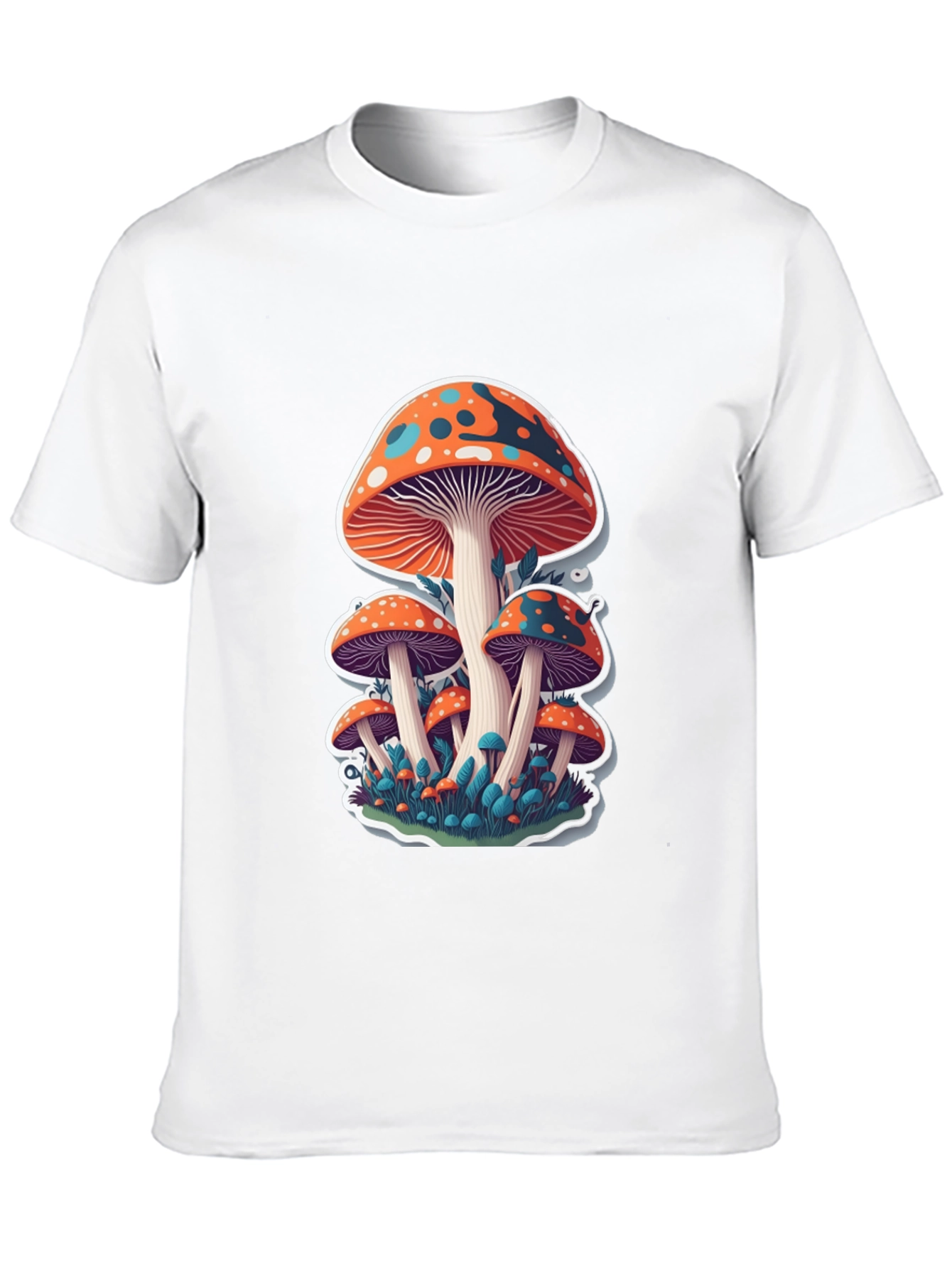 Funky Mushroom Graphic T-Shirt - Black