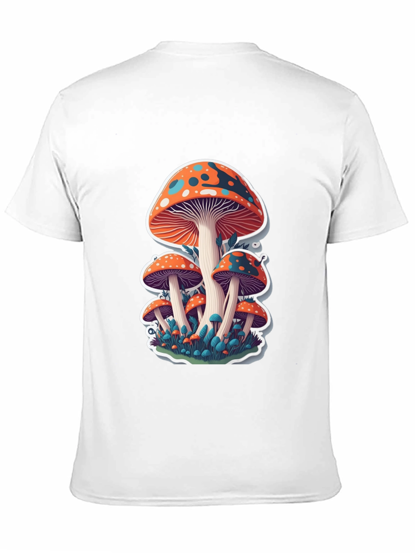 Funky Mushroom Graphic T-Shirt - Black