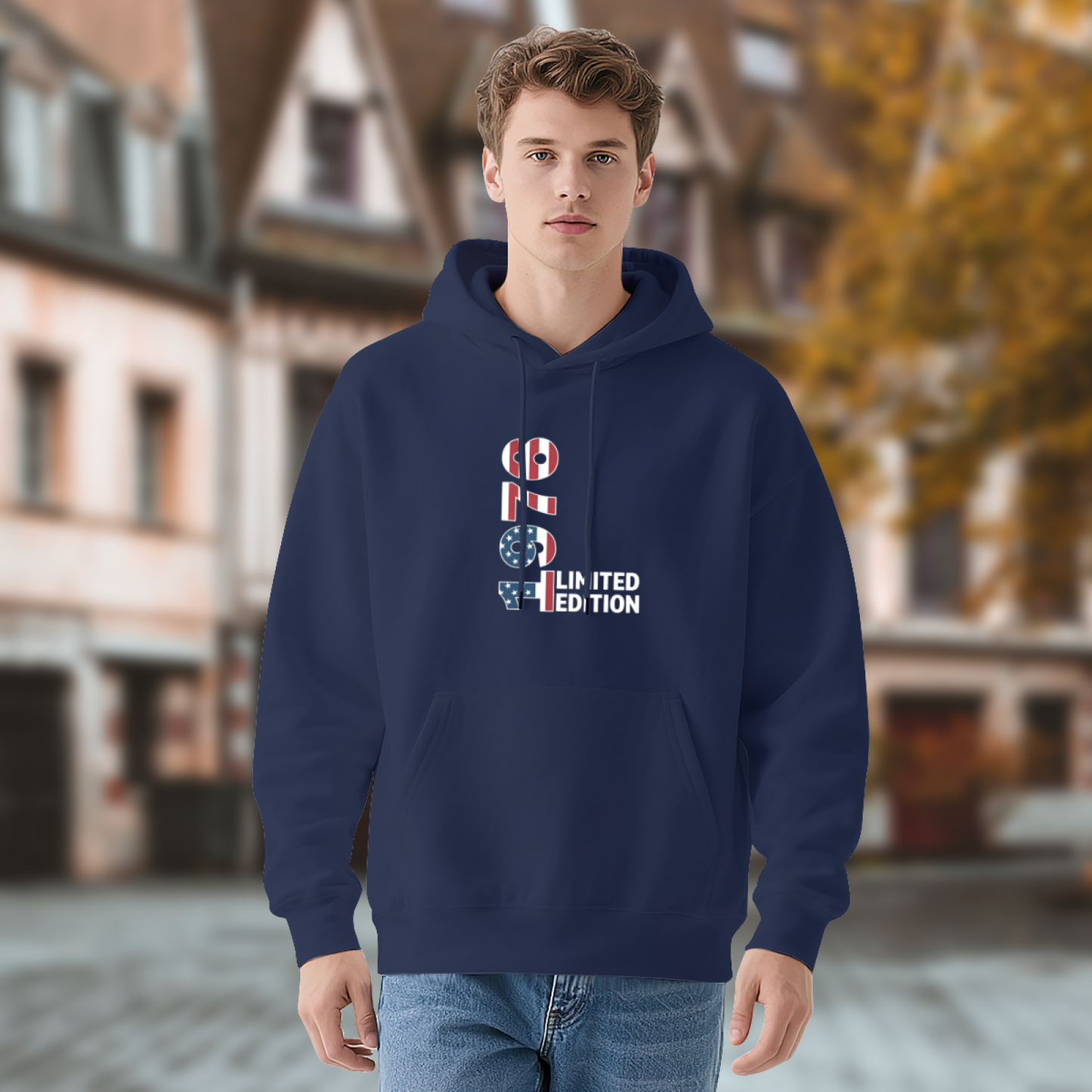 Limited Edition Patriotic American Flag Number Print Hoodie
