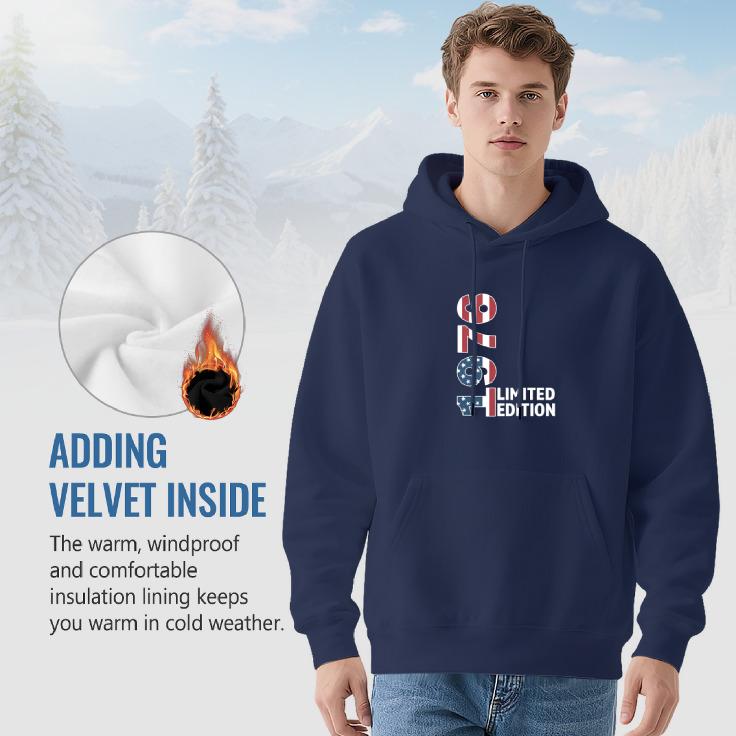 Limited Edition Patriotic American Flag Number Print Hoodie