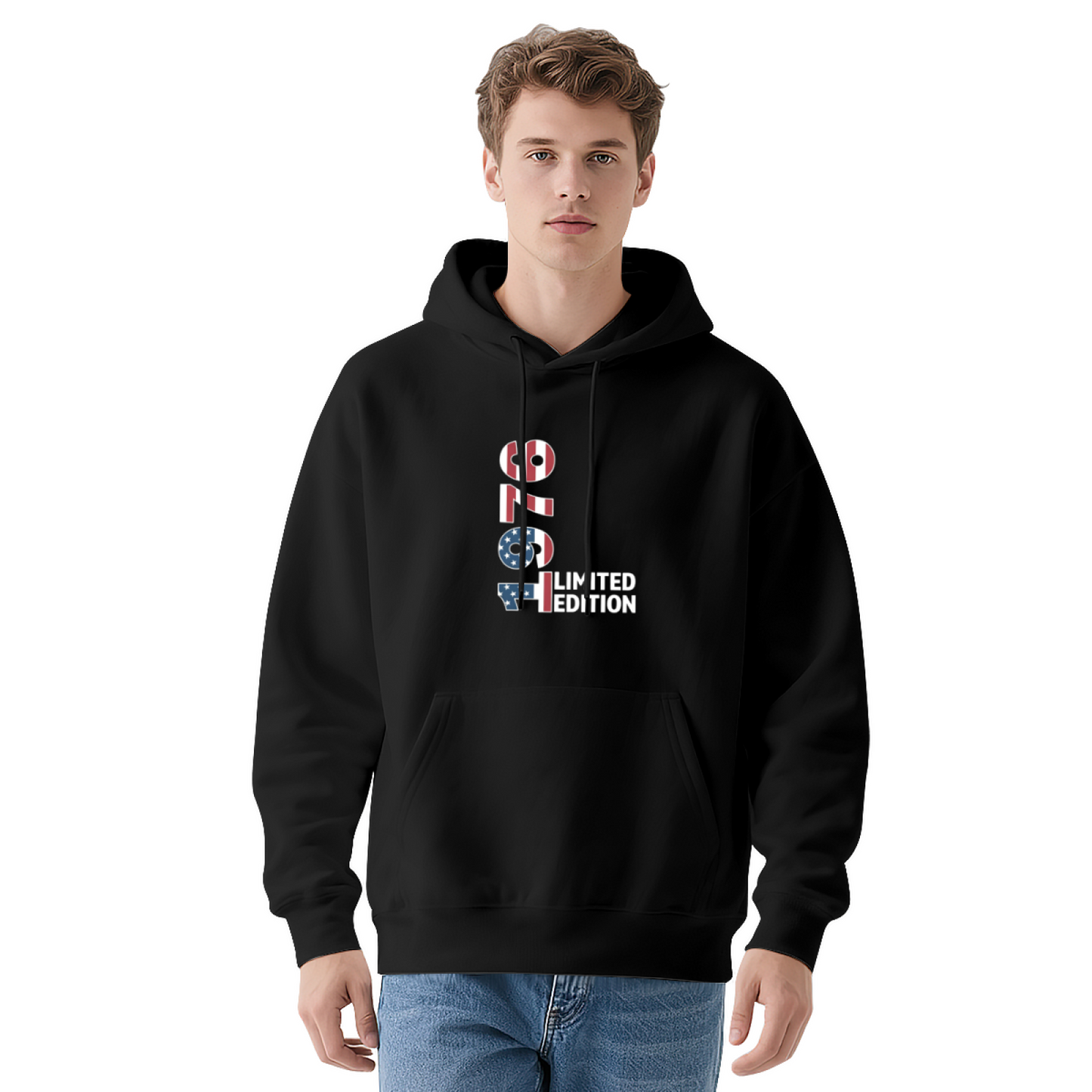 Limited Edition Patriotic American Flag Number Print Hoodie
