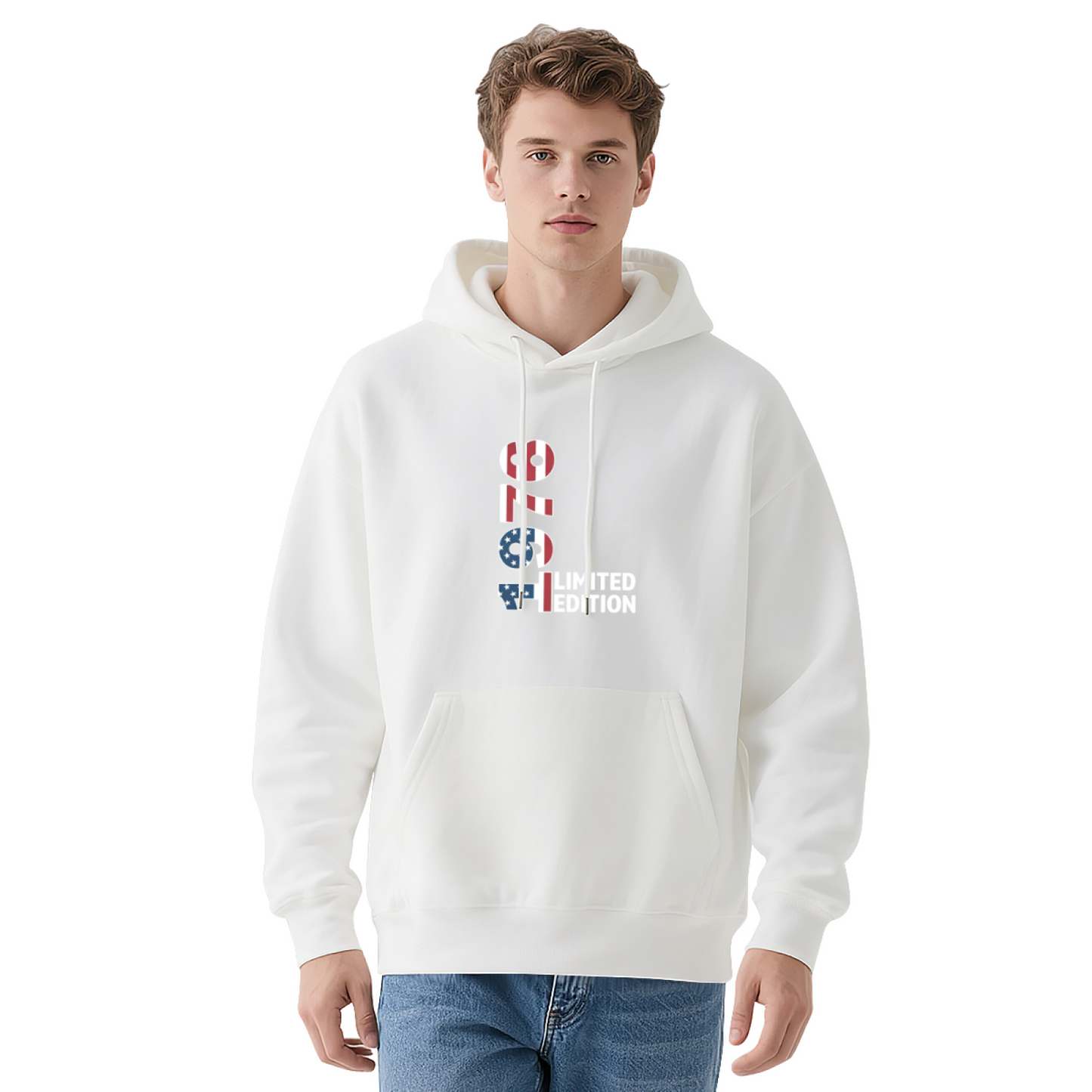 Limited Edition Patriotic American Flag Number Print Hoodie