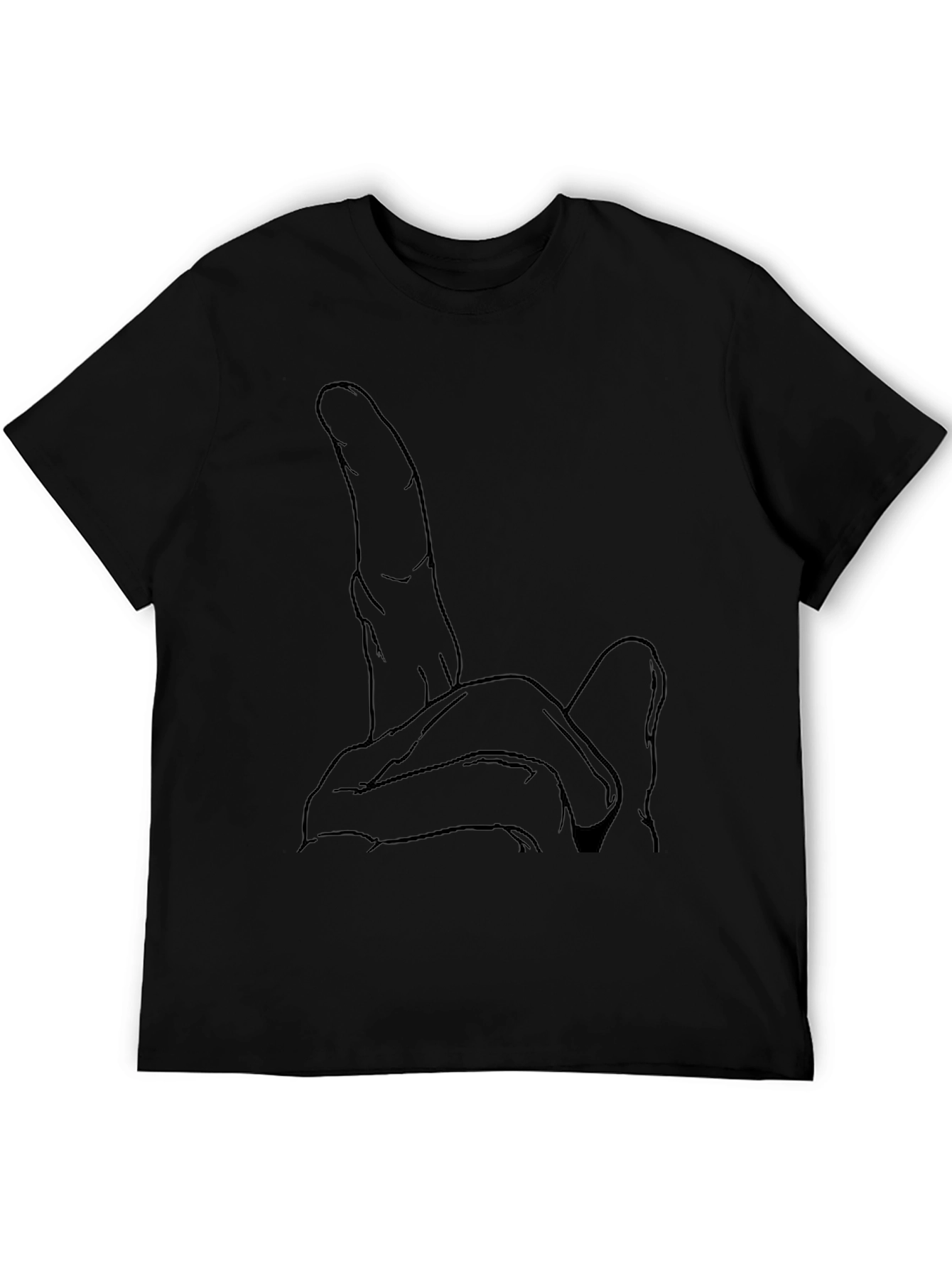 Graphic Hand Gesture Black T-Shirt