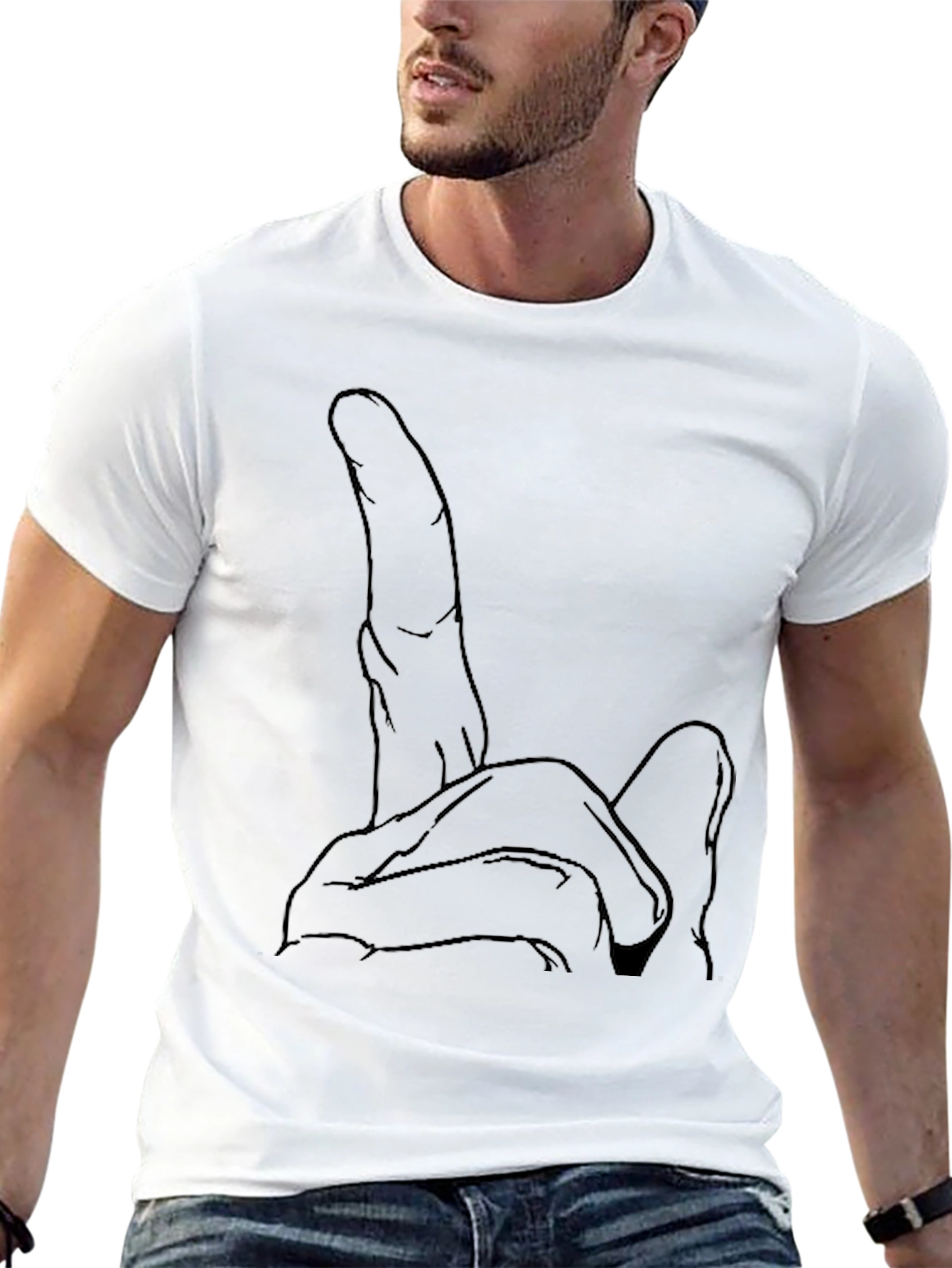 Graphic Hand Gesture Black T-Shirt