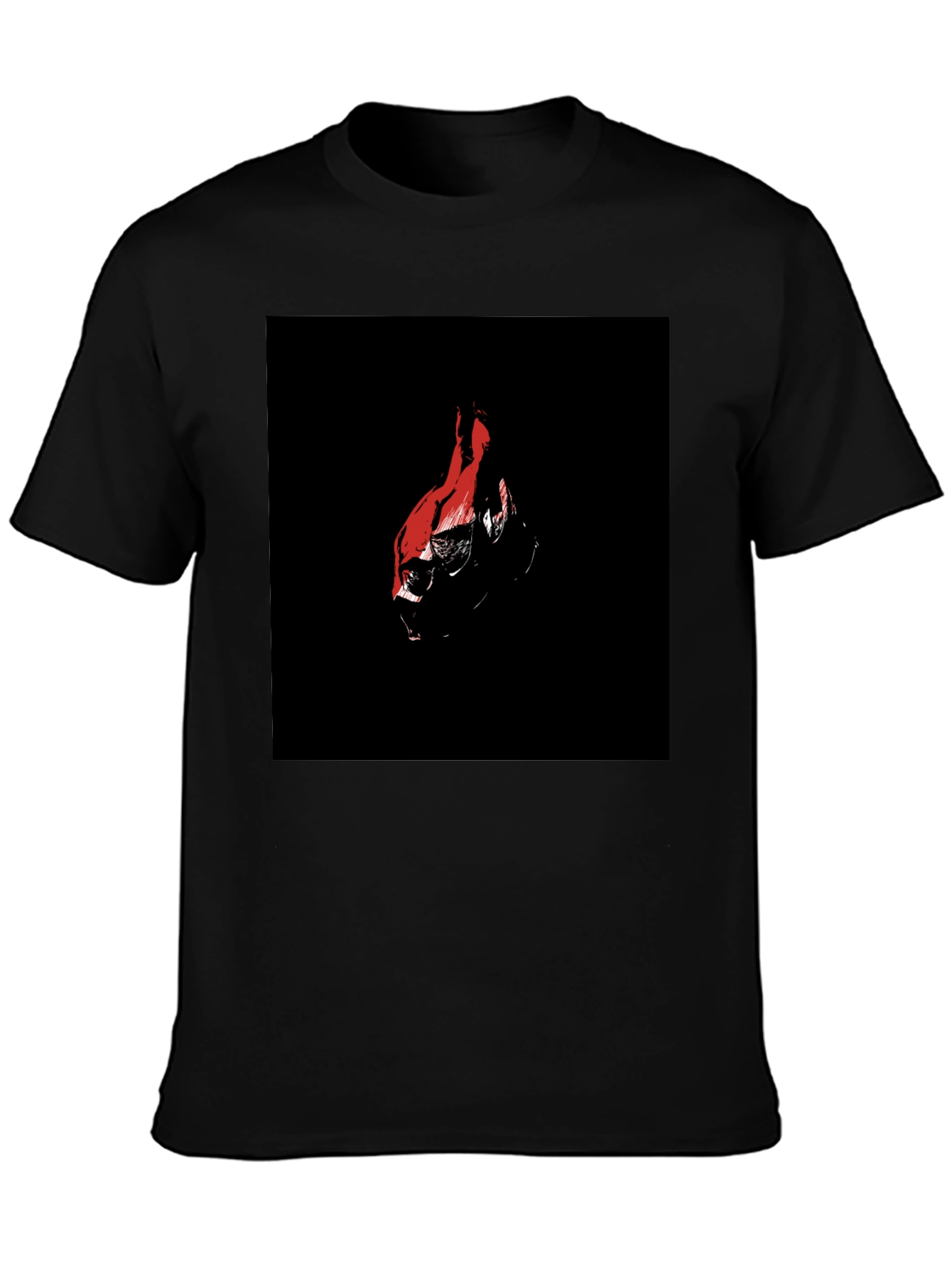 Red and Black Graphic Print Tee